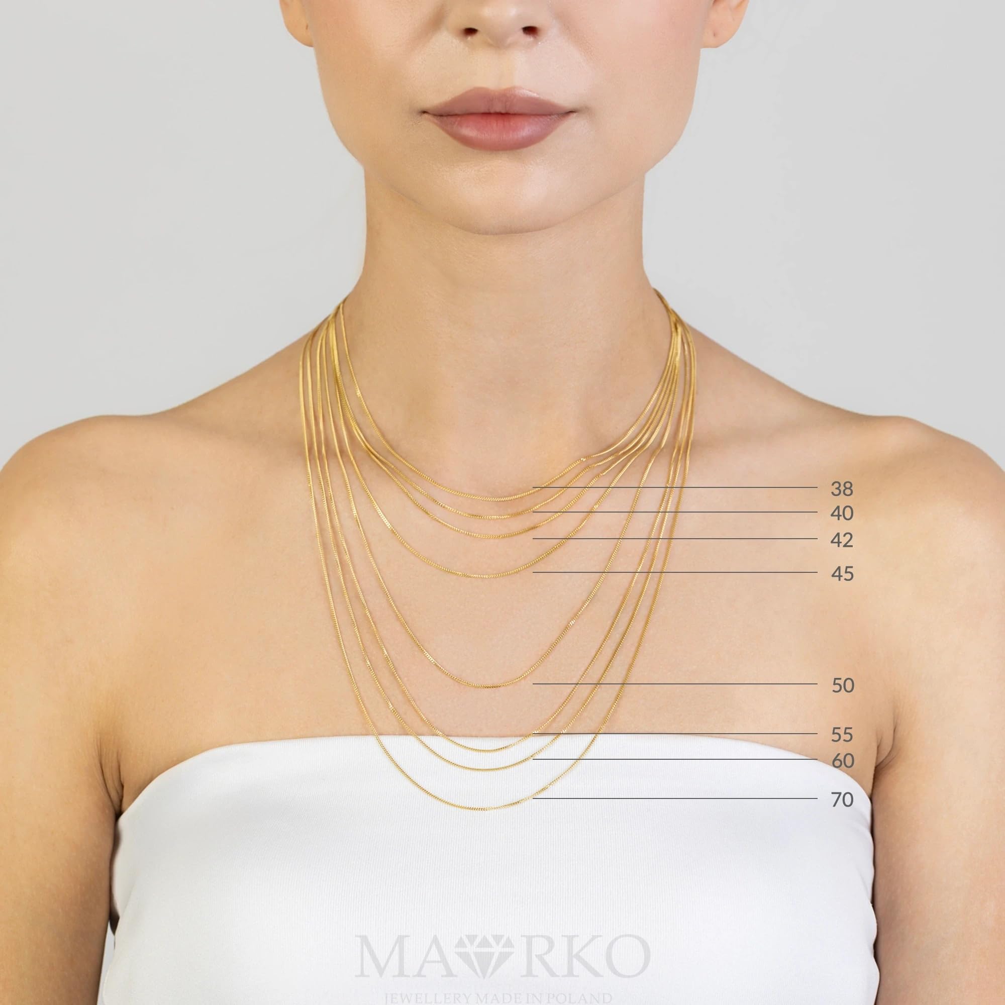MARKO Goldkette Damen 585 Echtgold Ankerkette 14K 42-50 cm Geschenkbox