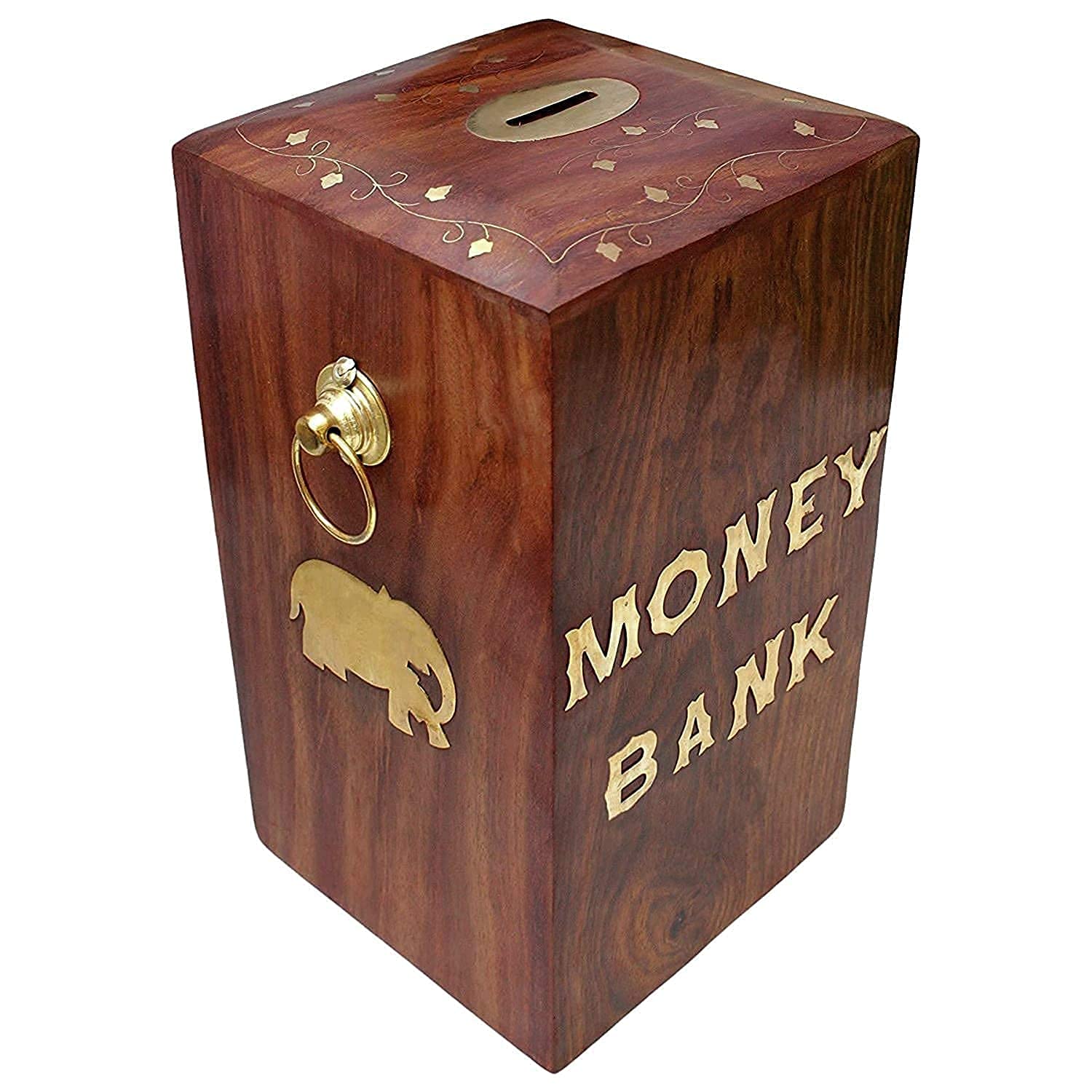 Eversky01 Handicraft Money Bank - Big Size Master Size Large Piggy Bank Wooden 8 x 5 inch for Kids and Adults (Brown) (B0B8CQ23CL) Amazon Price History, Amazon Price Tracker