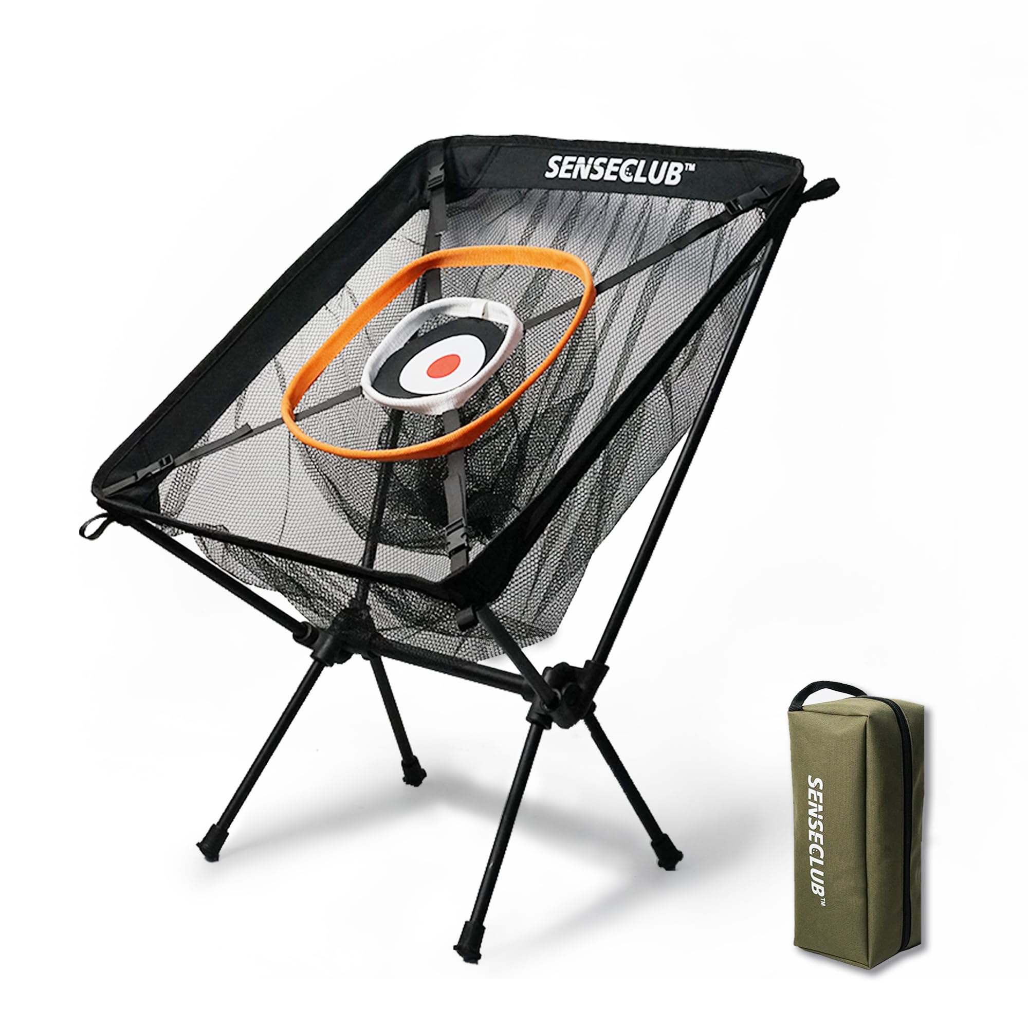 SENSECLUB Foldable Chipping Net with Mat & Balls, Heavy-Duty Practice Golf Net Chipping Target, Backyard Golf Game & Gifts