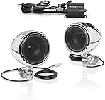 BOSS Audio Systems MC420B 3 Inch Motorcycle Speakers and Amplifier Audio Sound System – Class D Compact Amplifier, Weatherproof, Volume Control, ATV UTV Compatible, For Stereo, Tweeters