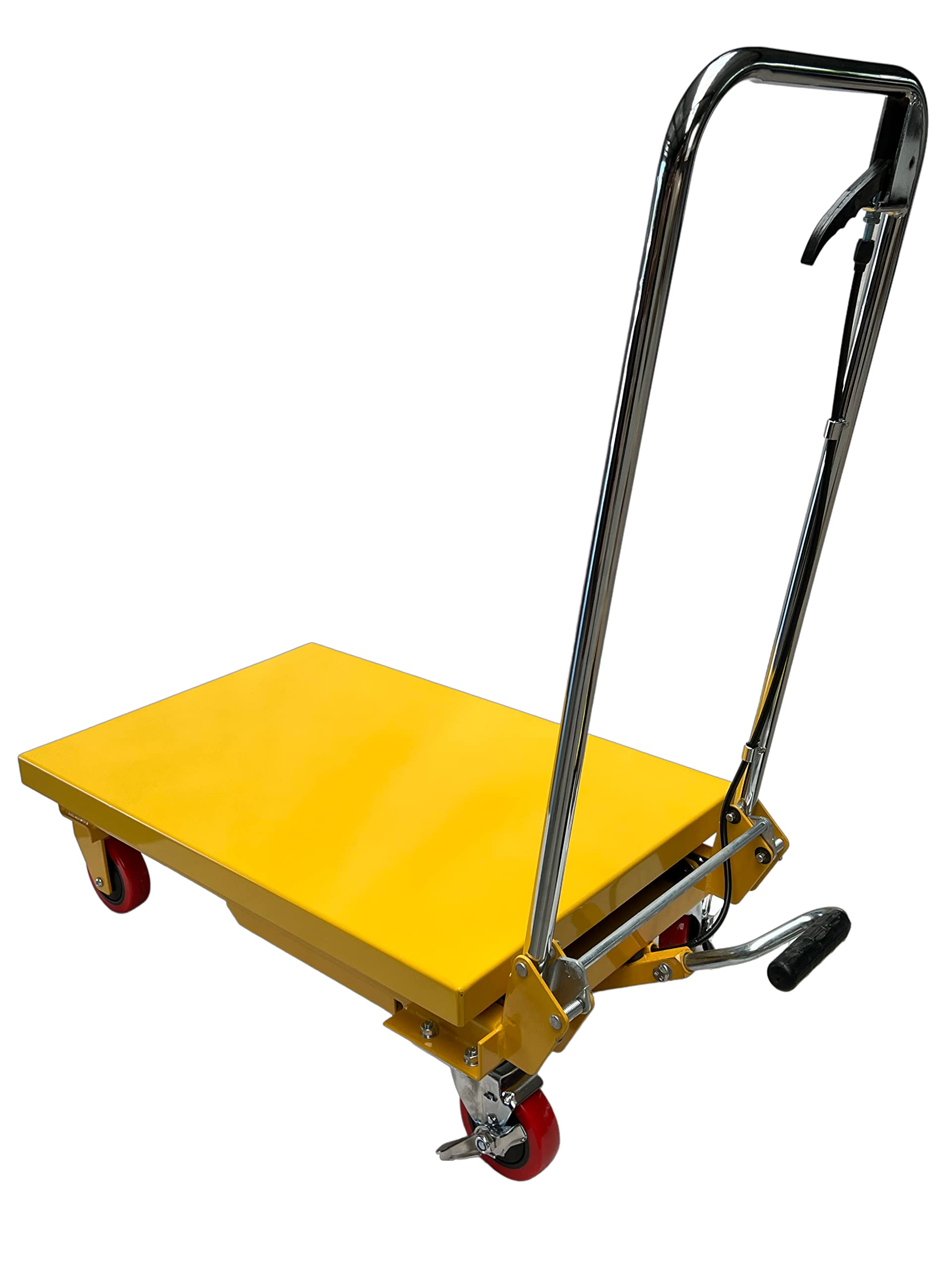 Kraftwelle 150 kg capacità di carico tavolo sollevatore idraulico a forbice carrello elevatore mobile carrello da sollevamento carrello piattaforma ponte sollevatore con 4 ruote in poliammide giallo