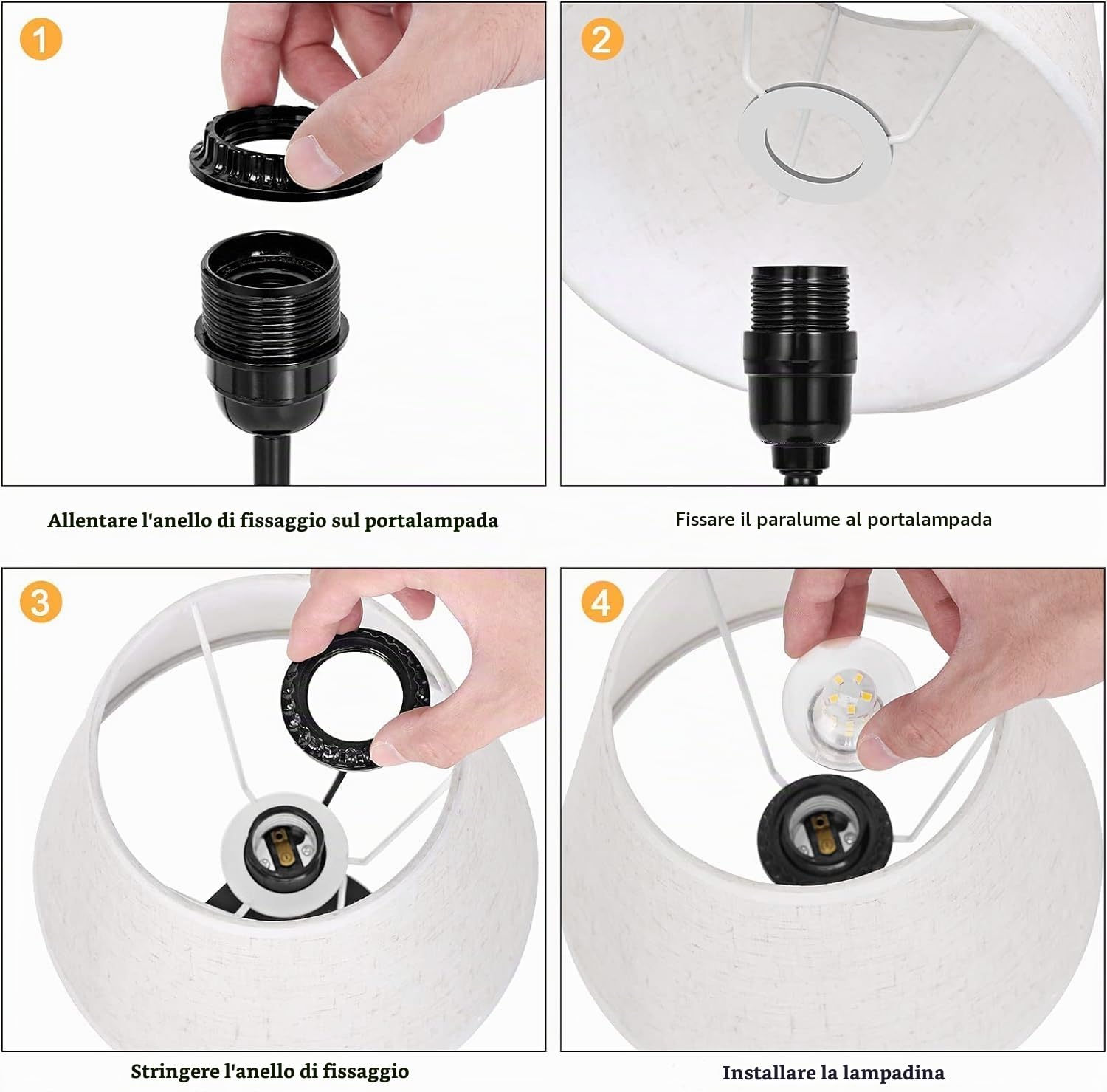 LIANTRAL Set di 2 lampade da comodino con 2 porte USB, E27, lampada da tavolo moderna, Paralume in tessuto, base in metallo, lampada da tavolo per camera da letto, soggiorno, ufficio