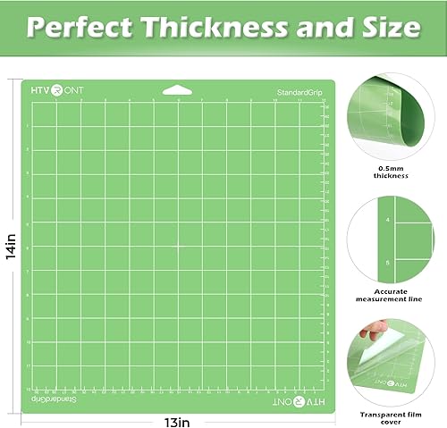 Miniatura 9 de HTVRONT Variedad de alfombrillas de corte para Cricut, paquete de 2 alfombrillas de corte de 12 x 12 pulgadas para Cricut MakerMaker 3Explore