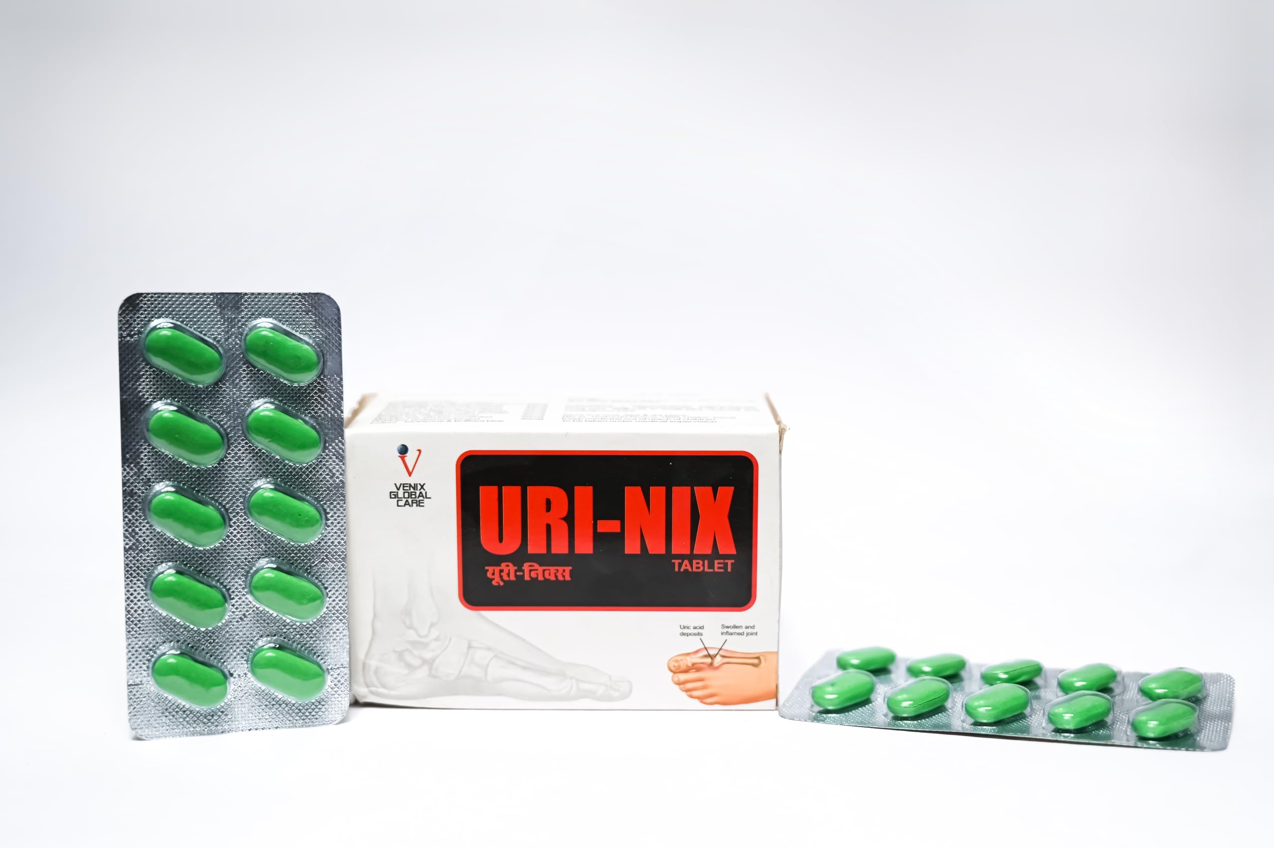 VENIX URINIX Tablets - Pack Of 1 Strip 10 Tablets | 100% Natural and Herbal Tablets | Helps In Maintaining the Uric Acid Level and Urinary Health | Helpful for Redness & Swelling