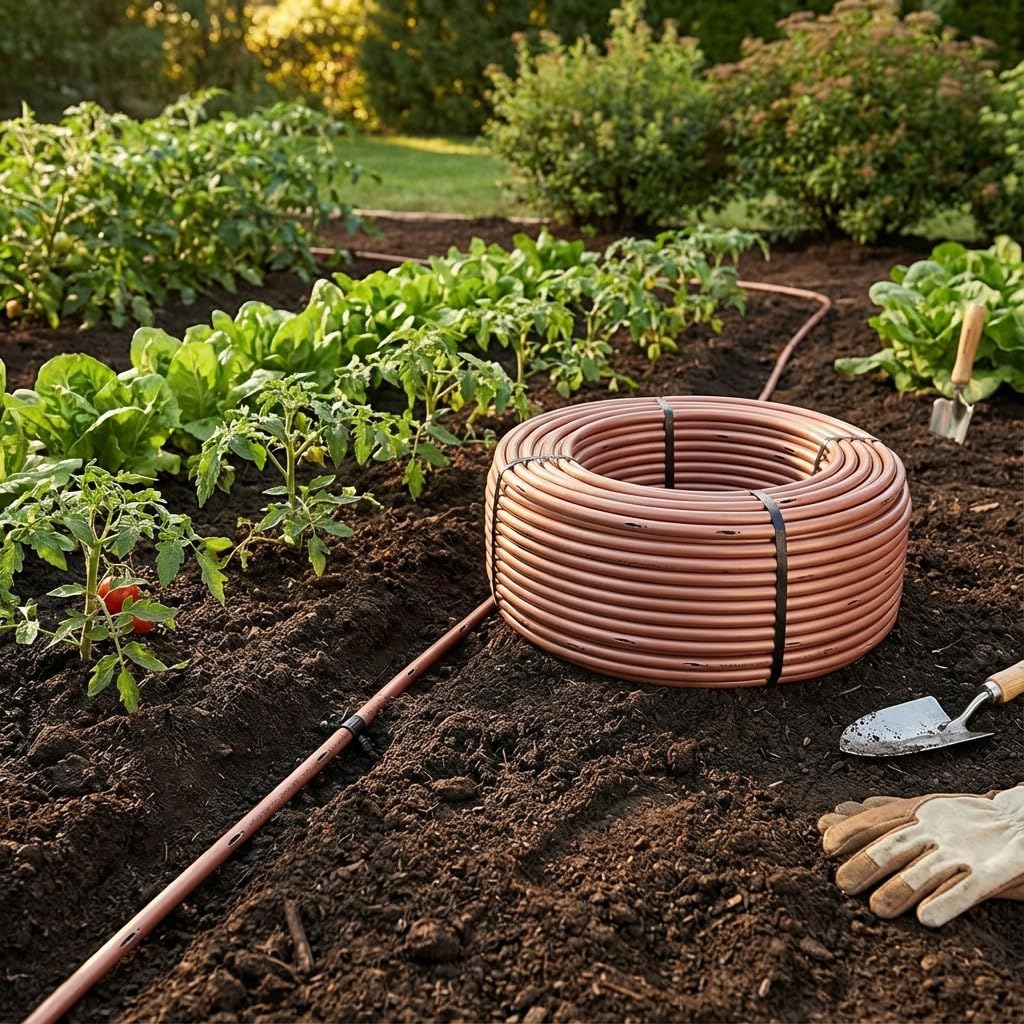 Suinga Tubo Irrigazione a Goccia 16mm da Interrare XFS con Gocciolatori Autocompensanti Ogni 33 cm, 100 Metri - Ideale per Irrigazione Agricola e Automatica