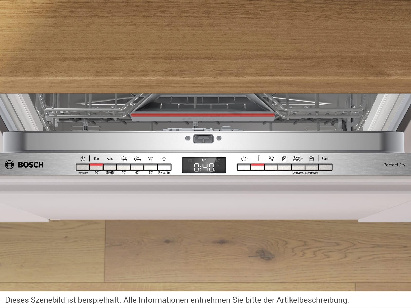 Bosch SBV6YCX02E, Serie 6, Smarter XXL-Geschirrspüler Vollintegriert, 60 cm, Besteckschublade, Spülmaschine Made in Germany, Zeolith Trocknung, besonders leise, höhenverstellbarer Oberkorb, AquaStop