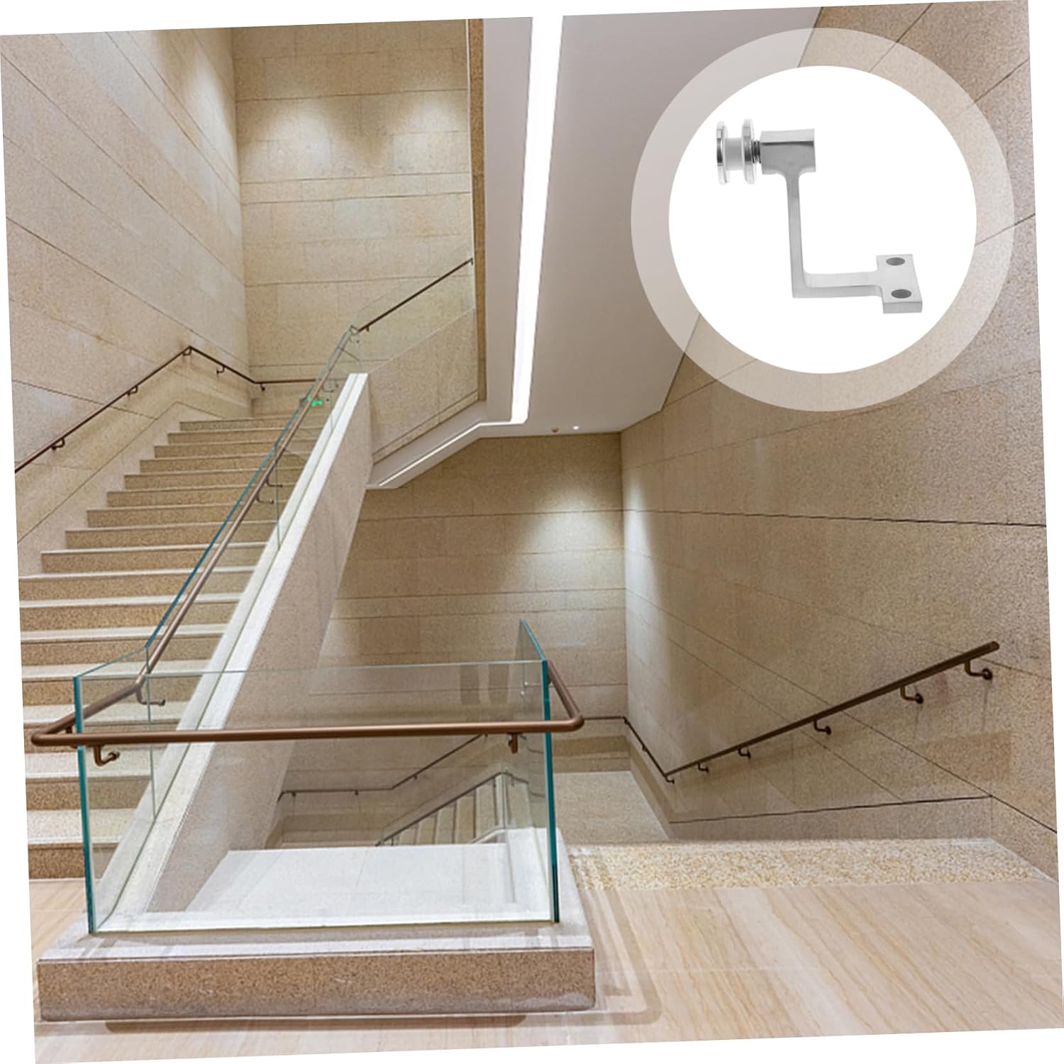 Tofficu 5pcs Glass Handrail Bracket Stair Railing Bracket Stainless Steel Deck Railing