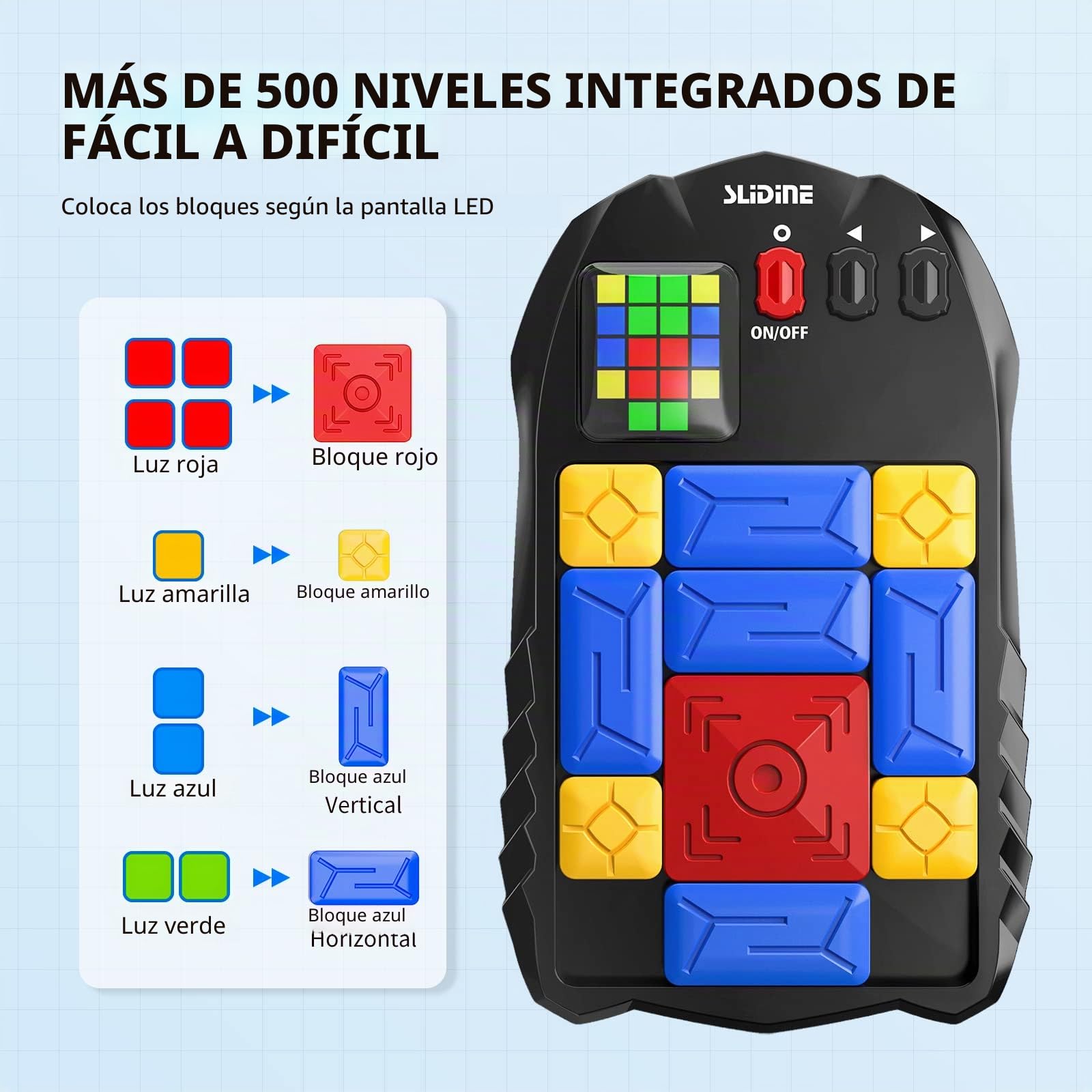TEMI Super Slide Puzzle Game - Rompecabezas de Masa Deslizante de 500+ Horizonte, Juguetes antiestrés de Viaje, Consola de Mano, Juegos de Aprendizaje, Rompecabezas para Todas Las Edades