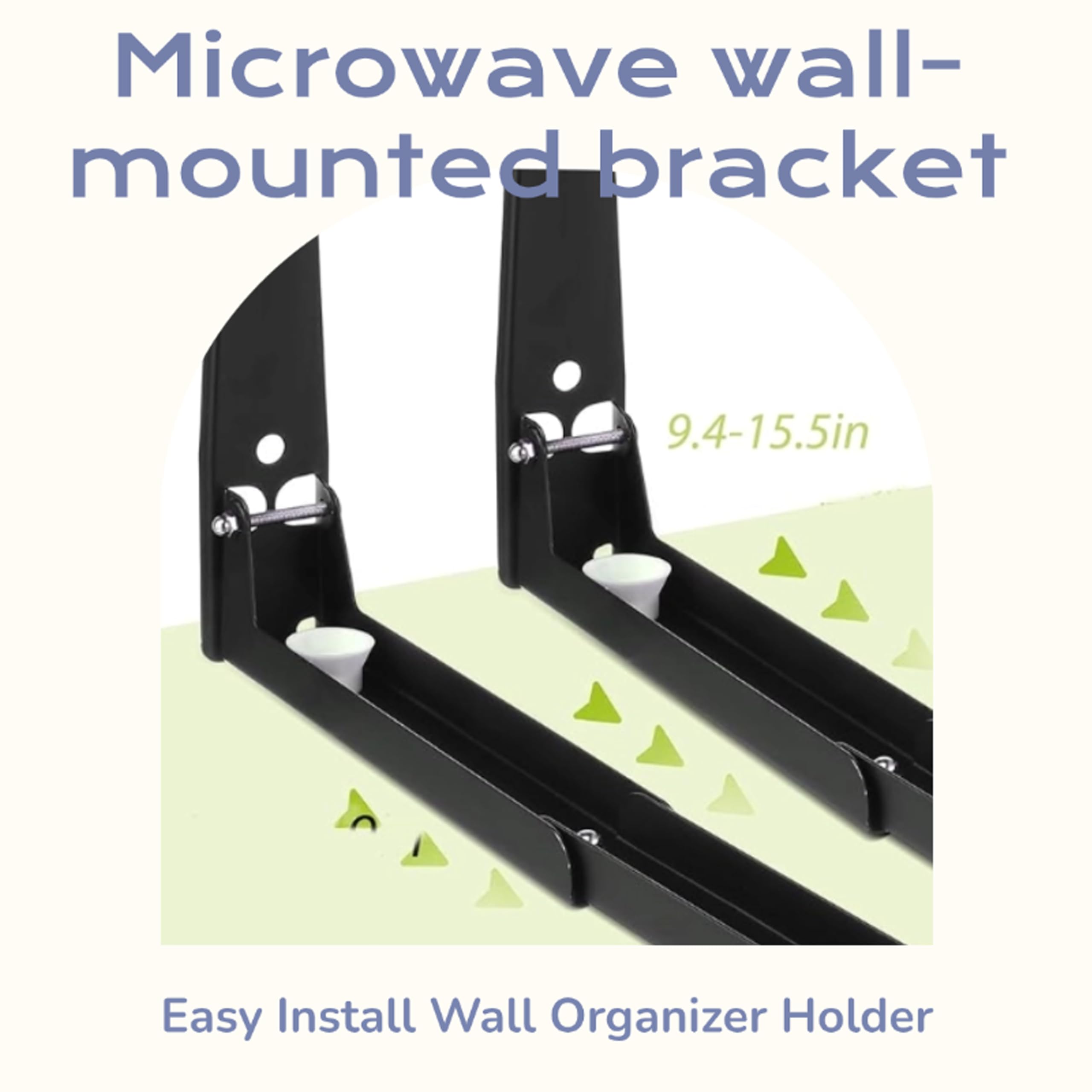 Wall Mount Microwave Shelf - Black -4