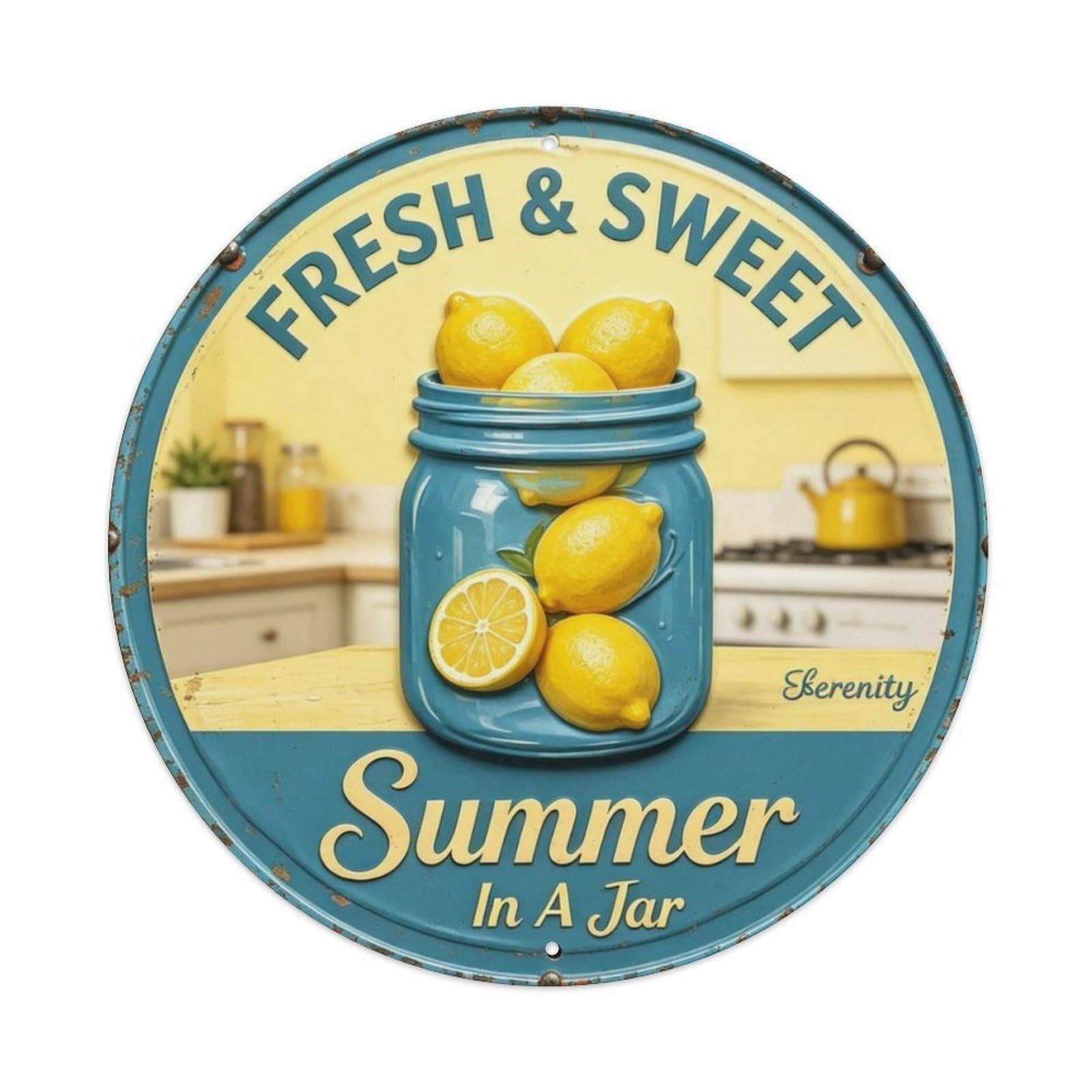 Summer In A Jar Metal Tin Sign Plaque