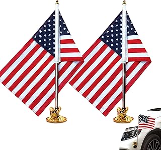 Anley US National Car Flag & Flagpole with Air Suction Mount