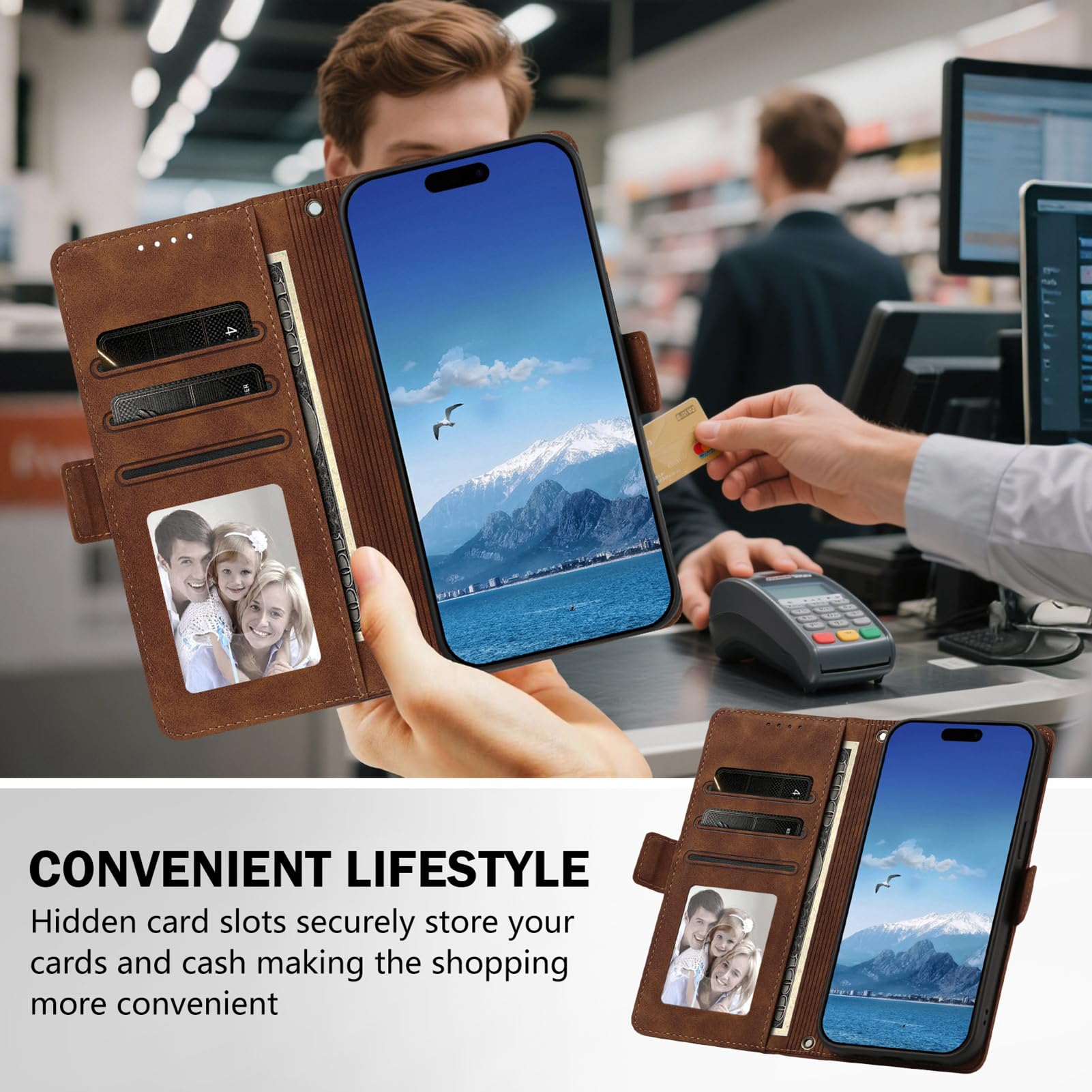 Etui z klapką do Google Pixel 11ProXL/11 Pro/11, gniazda na karty