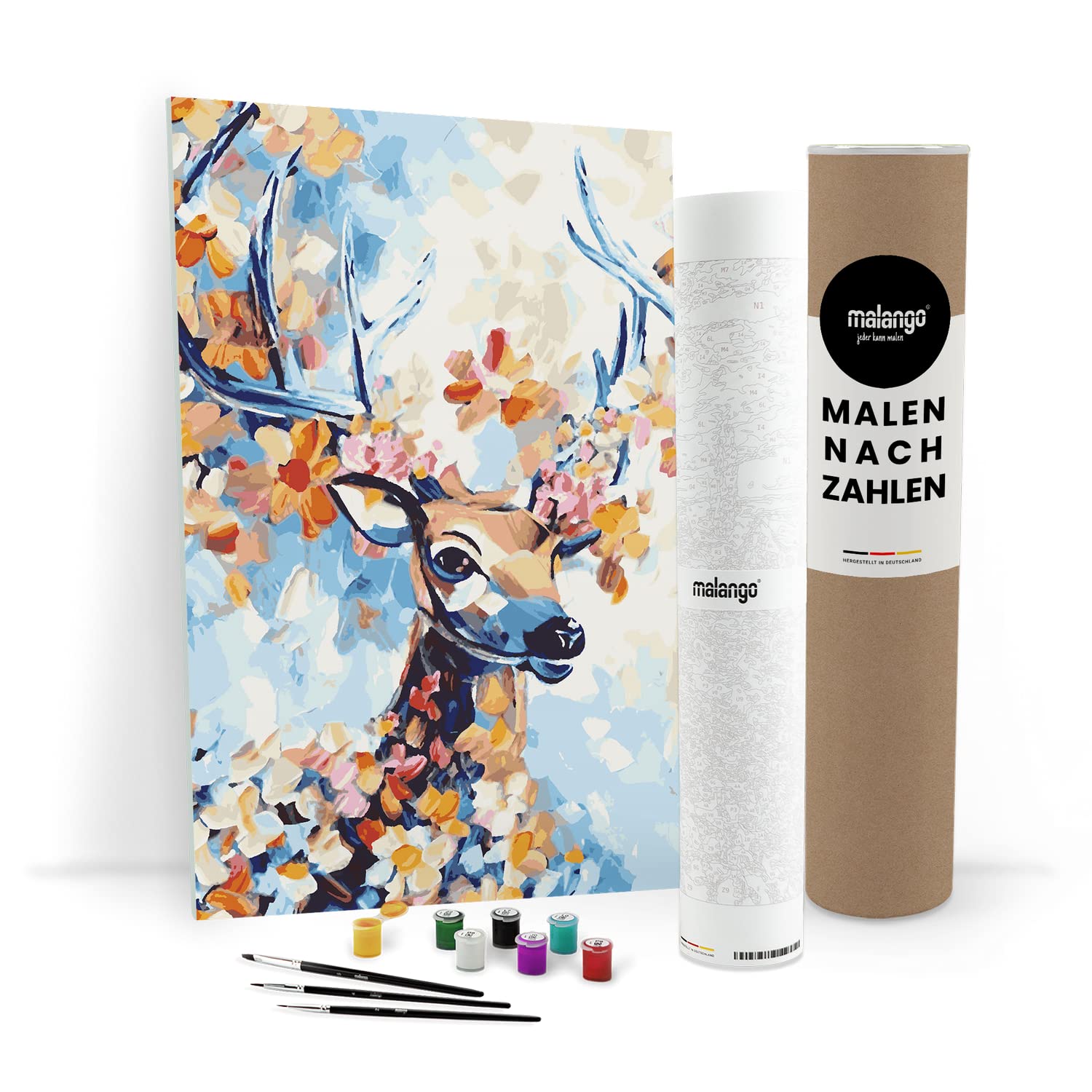 Malen nach Zahlen Erwachsene - Hirsch Herbert 120 x 80 cm groß XXL Premium-Malset ohne Rahmen, Hergestellt in unserer Produktion in Deutschland, Kreative