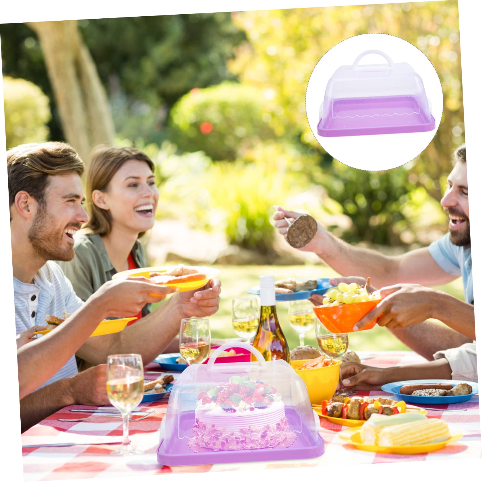 Mikinona Portable Cake Carrier with Lid and Handle Plastic Cake Container Holder for Easy Transport for Cakes and Pastries and Lightweight Design