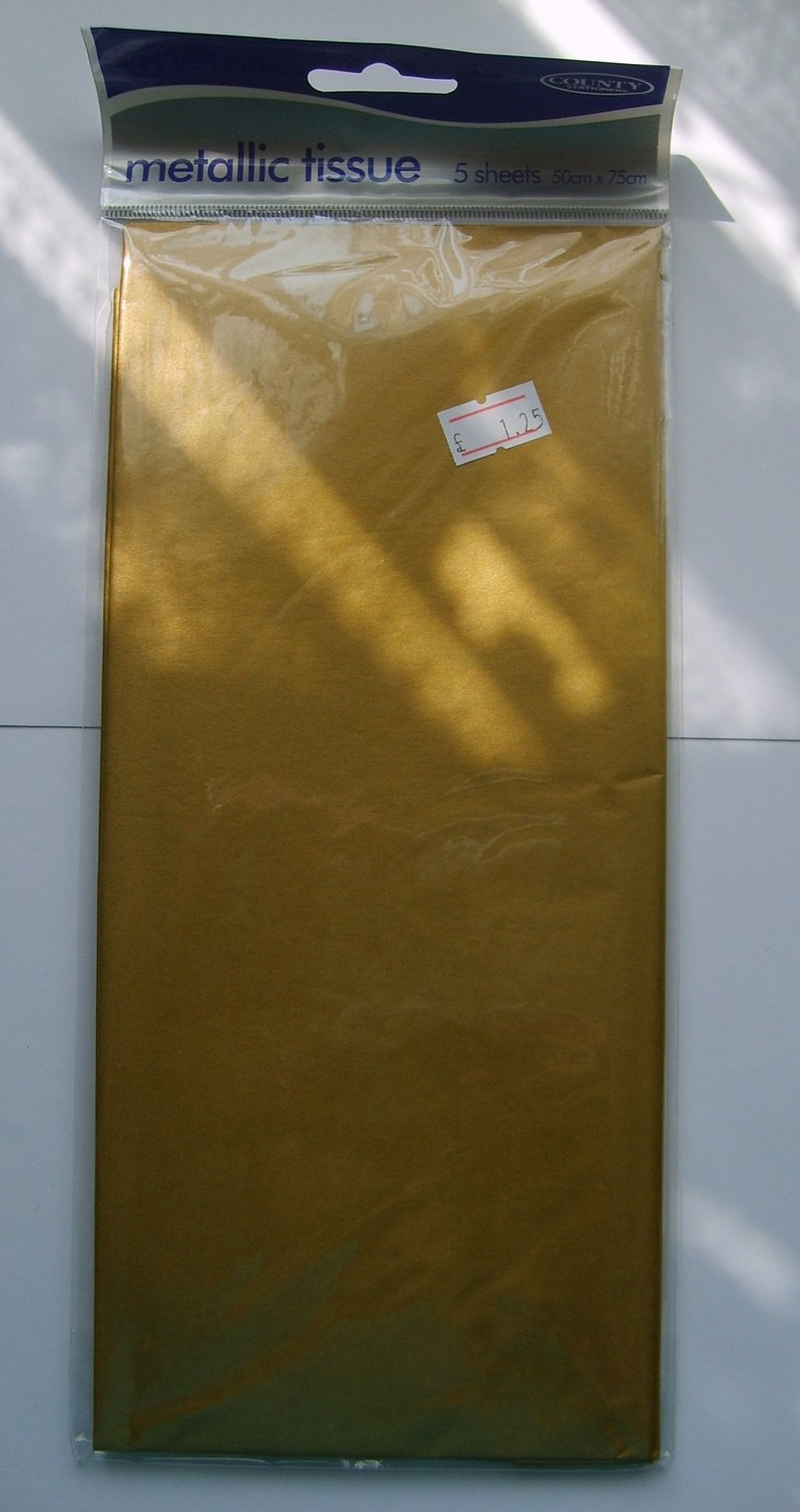 Tissue Paper - METALLIC GOLD 5 Sheets Ideal Wedding~Birthdays~Crafts~Gifts