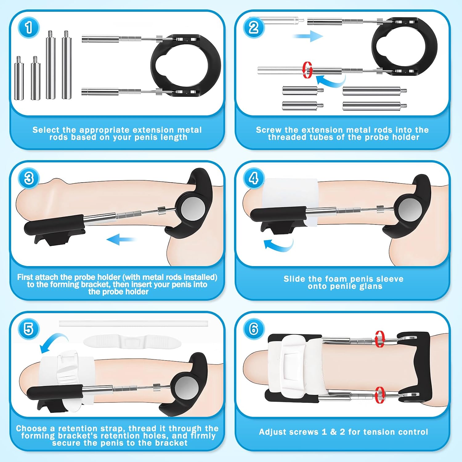 Penis Extender Penis Pump Kit, Baotsuri Sex Toys - Pumps & Enlargers for Men, Effective Wearable Male Penis Extension Device, Adjustable Penis Stretcher Device Adult Sex Toys & Games