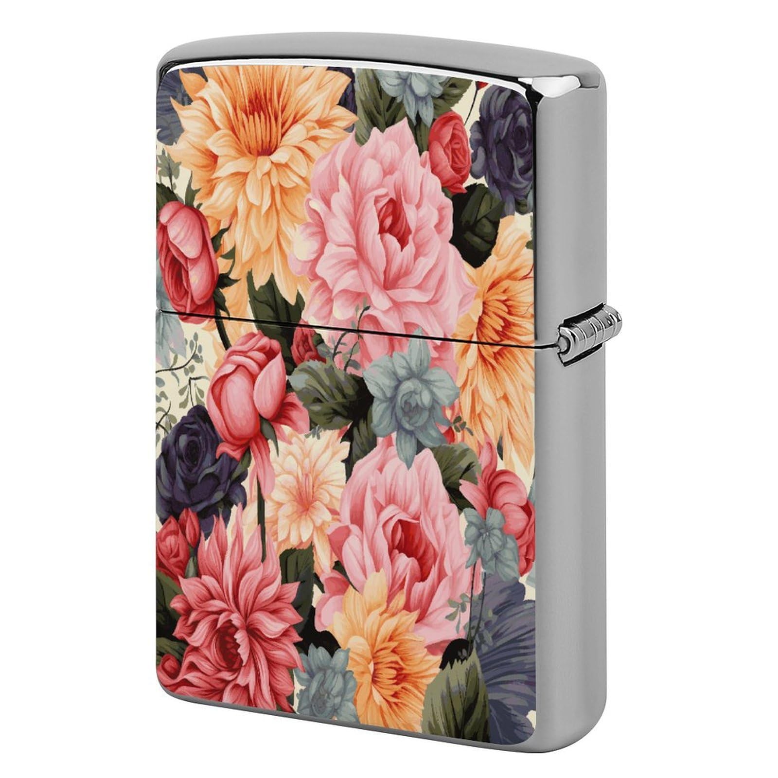 Fodpand Style Flower Pattern Metal Lighter Case Cover Lighter Sleeve