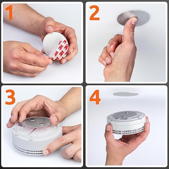 Mıknatıslı 50mm Çap Duman Dedektörü Montaj Aparatı, mıknatıslı yapışkan pedler, hızlı ve güvenli montaj, delme veya vida yok, yangından korunma, montaj aracı 1 adet/X-Sense Dedektörler ile Uyumlu