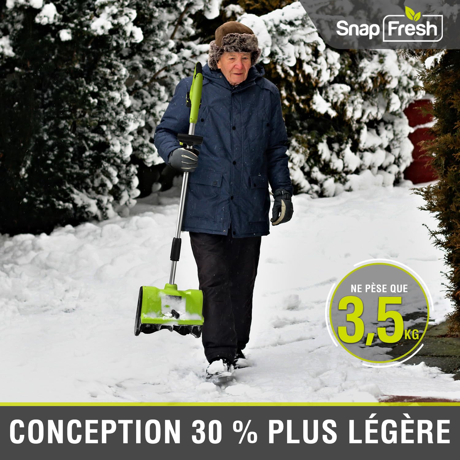 SnapFresh Fraise à Neige sans Fil 30,5 cm 20V 4,0 Ah avec Chargeur Rapide