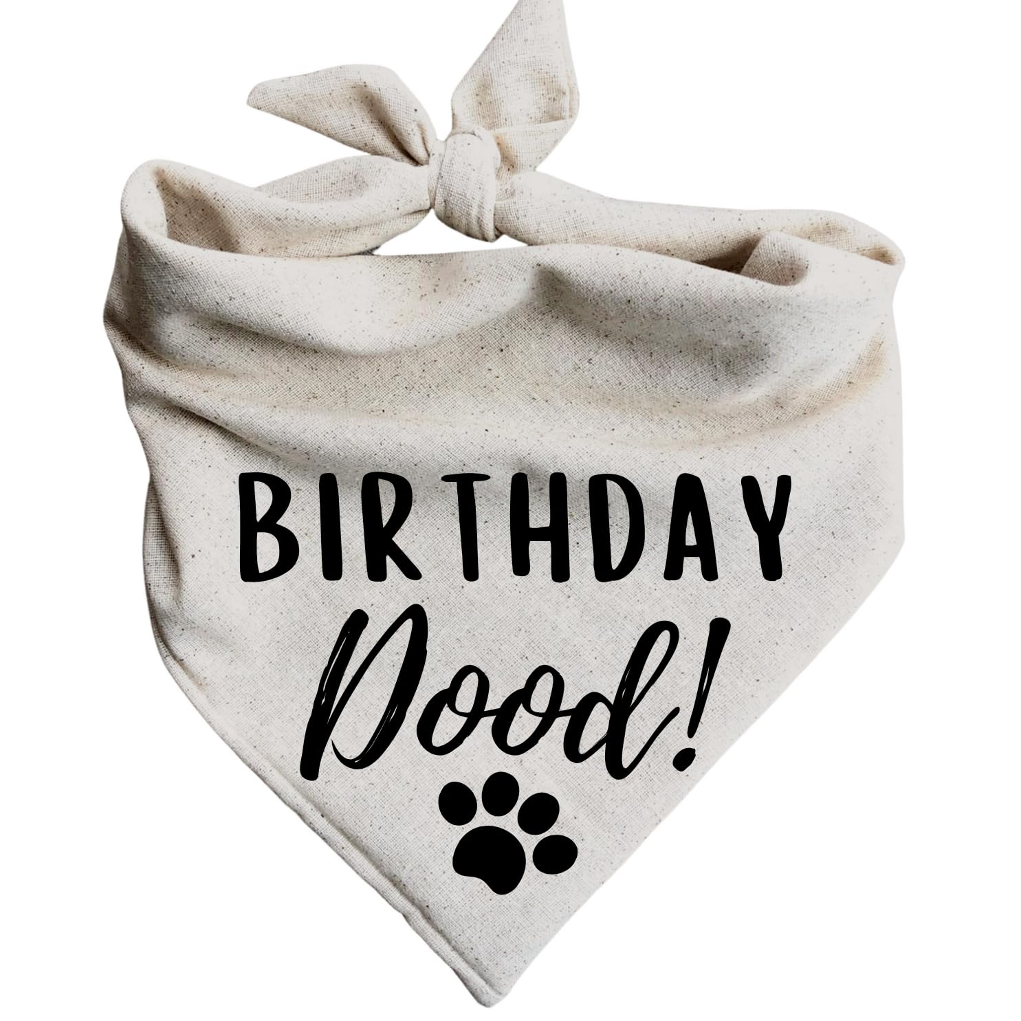 Pañuelo para perro de cumpleaños Dood, bandana para mascotas, celebración, fiesta, patas, tamaño pequeño, color beige, negro