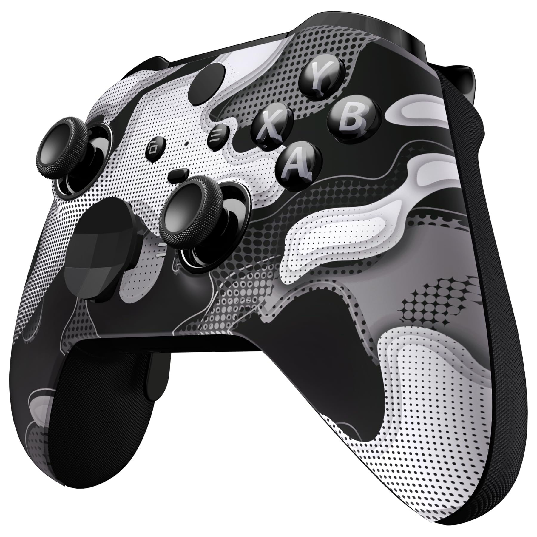 eXtremeRate Custodia Frontale per Xbox Elite Series 2 Controller Model 1797,Cover Scocca Case Ricambio per Xbox Elite Series 2 Wireless Controller Core&2 Anelli-Bianco Nero Mimetico