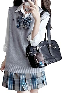 [QOOLYㅤ] 女子高生 制服 ニットベスト チェックスカート 長袖シャツ 蝶結び 4点セット スクール ニットウェア 女子高校生 コスプレ 女子制服 学生服 JK制服 コスチューム 仮装 学園祭 文化祭 卒業式 入学式