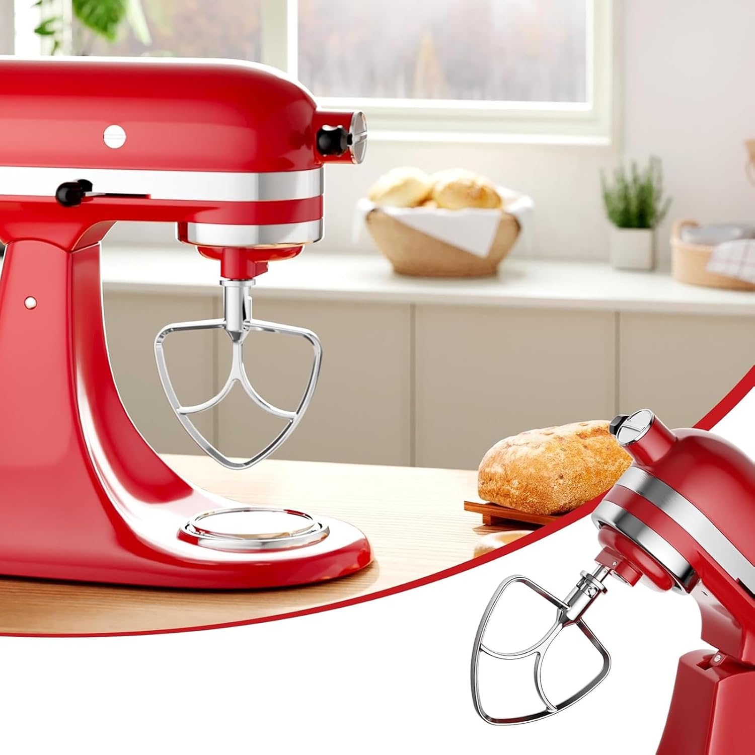 Dishwasher Safe Stainless Steel Beater Replacement for 4.5-5QT Stand Mixer Attachment Dishwasher Safe Accessories Mixer Paddle Attachment