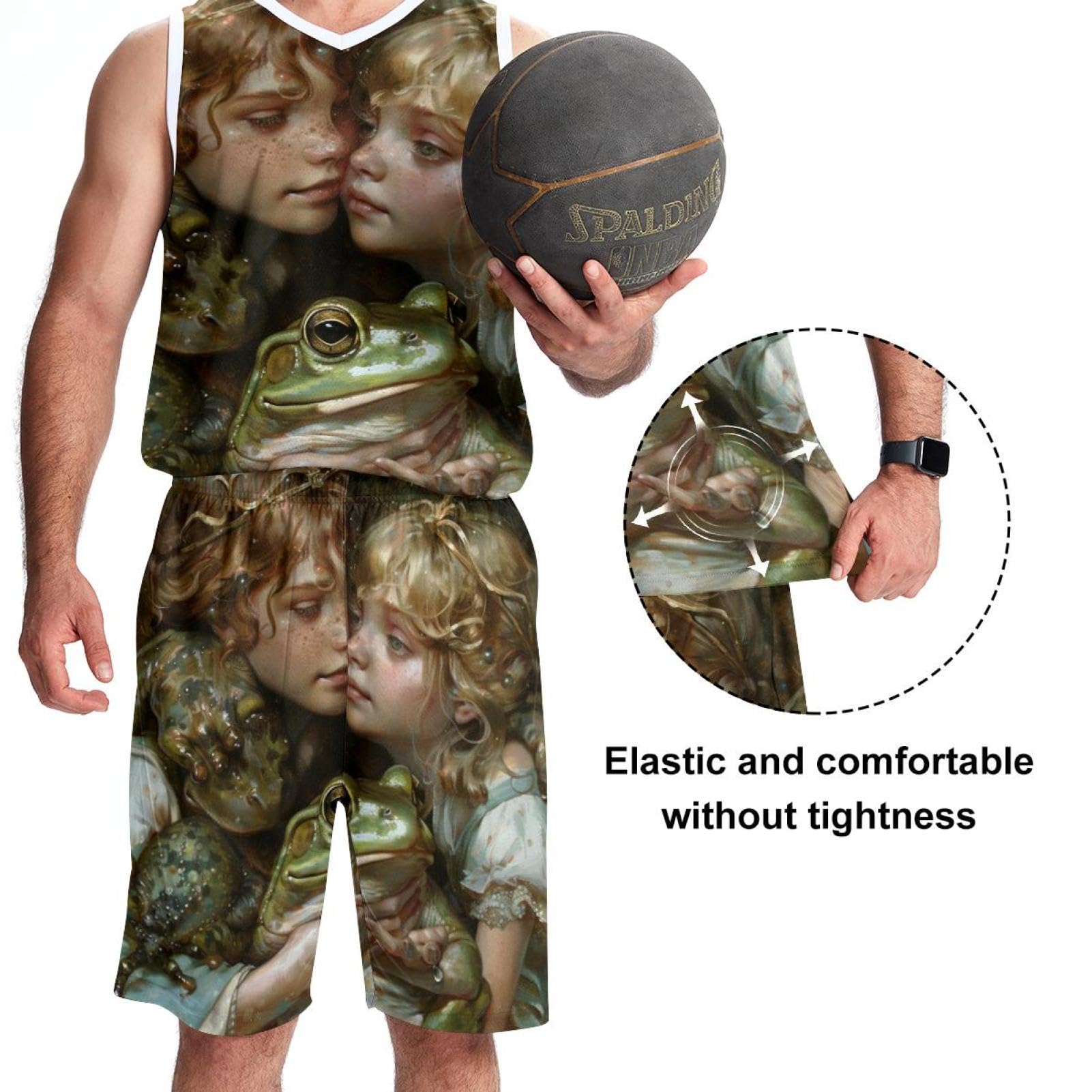 Tuta da basket da uomo con tasche, abbigliamento sportivo per uomo e donna, uniforme di squadra, principe ranocchio, principessa, 5XL