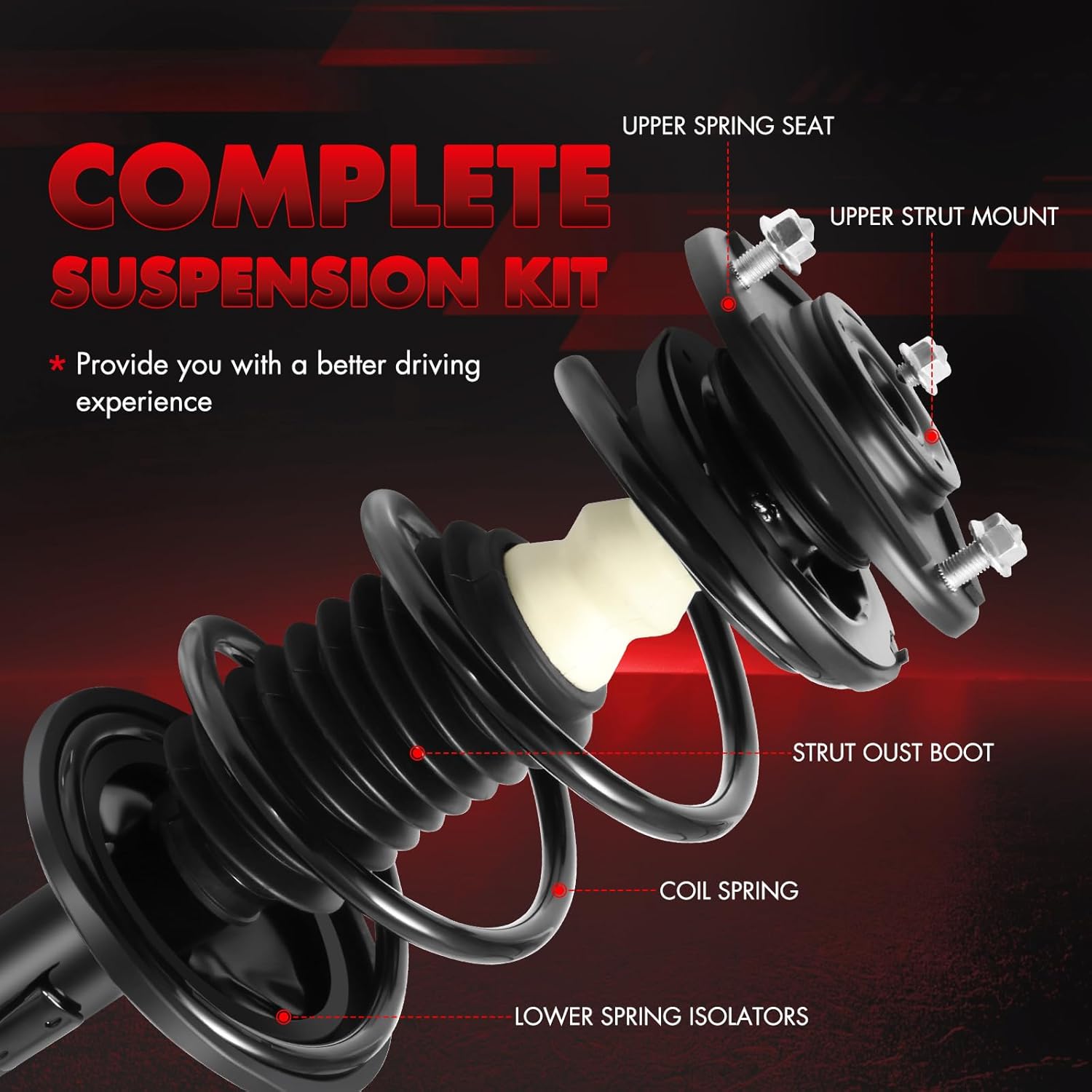 cciyu Front End Suspension Kit for 2007-2013 for Cadillac Escalade for Chevy for GMC Struts 08 09 10 11 12 Replacement Sway Bars Ball Joint Stabilizer Bar Link Control Arm and Ball Joint 12Pcs