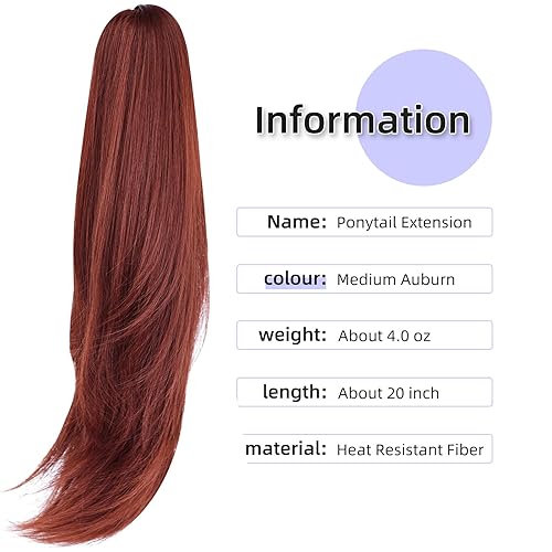 Miniatura 421 de Brown ponytail extension,16" claw clip hair extensions ponytail short curly hair ponytail Extension Natural Looking Synthetic Hairpiece for Women