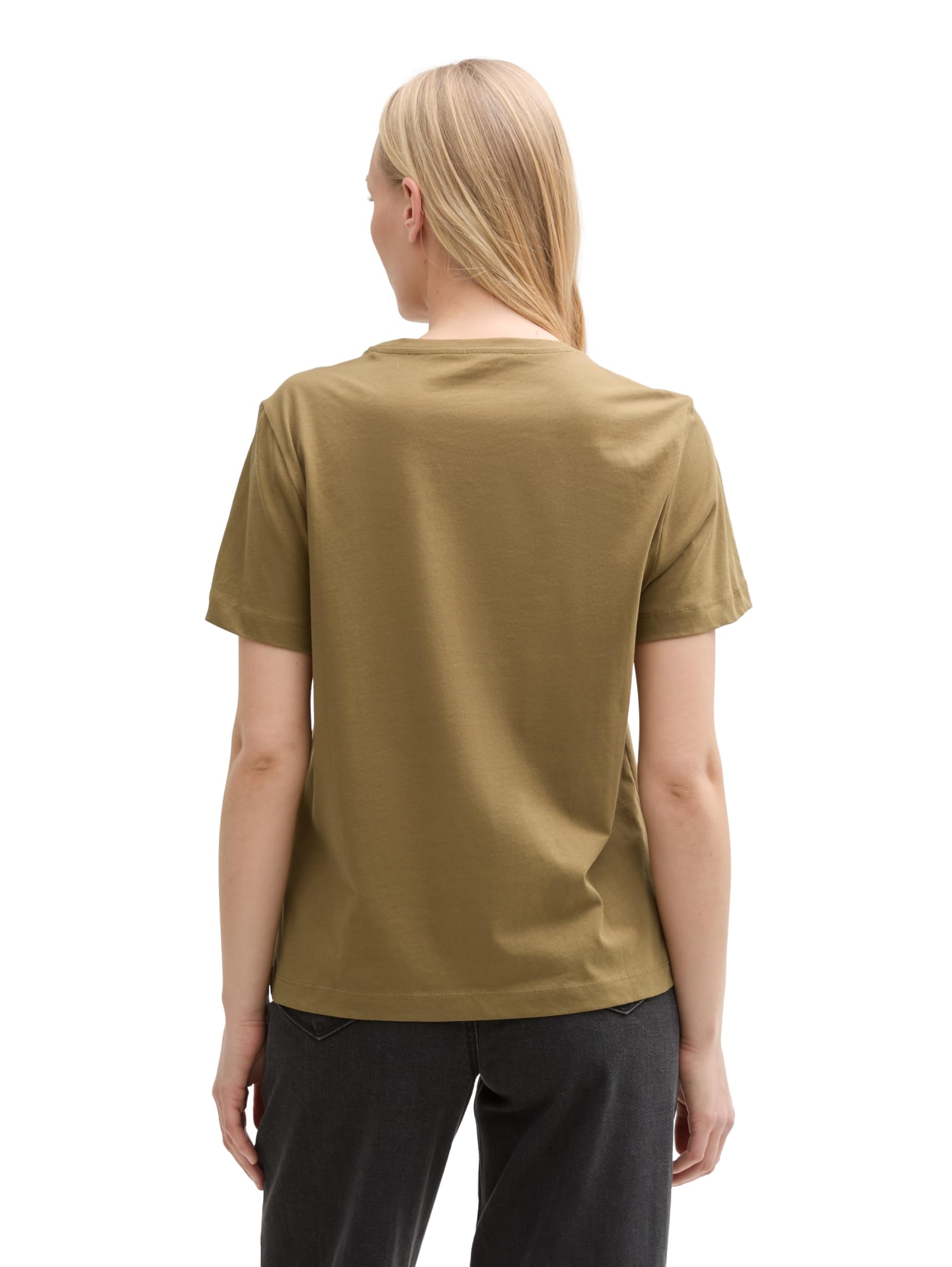Tom Tailor Damen 1045534 T-Shirt, 15664 - Nutria Olive, S EU – Ansicht 2