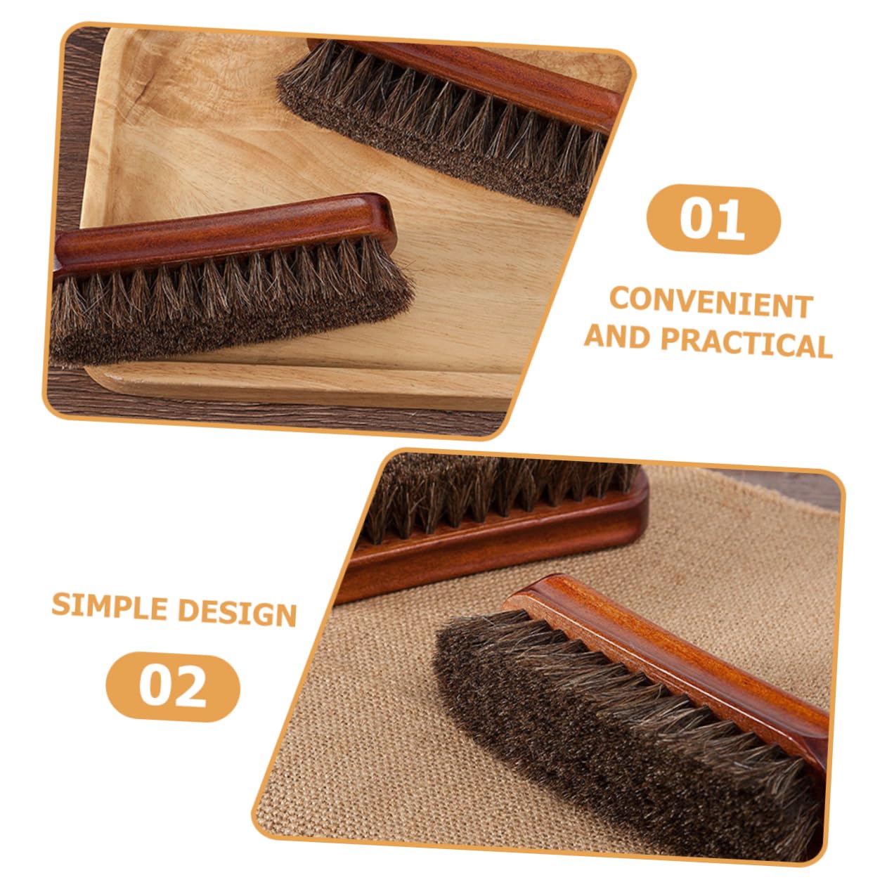 VALICLUD 8piezas Cepillo De Limpieza para Zapatos De Cuero Cepillo De Pelo De Caballo para Pulir y Cuidar Botas y Zapatos De Cuero Herramienta Duradera