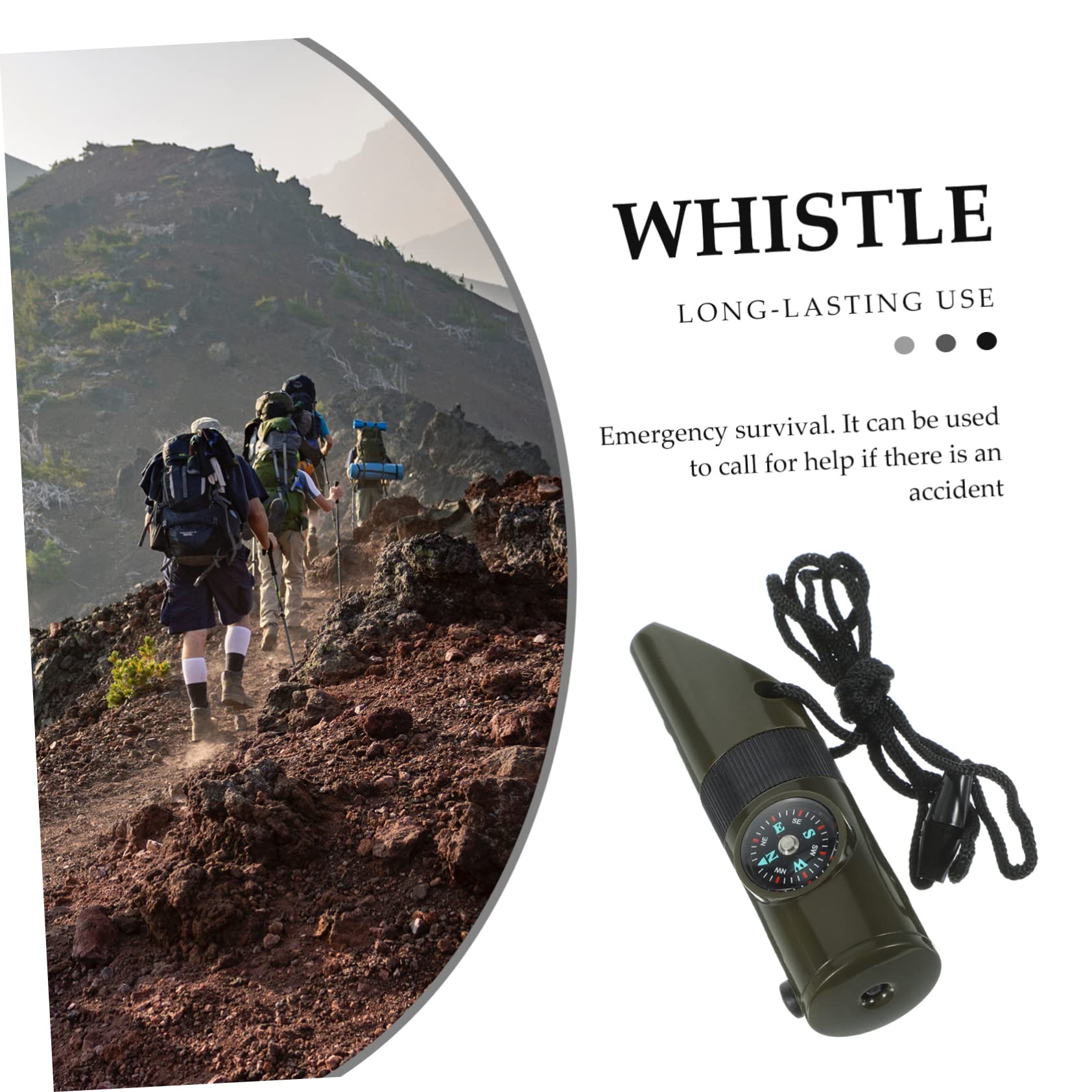 Sosoport Sifflet Multifonctionnel Kit Survie Sifflets d'urgence Sifflet en Titane Sifflet De Camping en Plein Air Fournitures De Plein Air Alliage