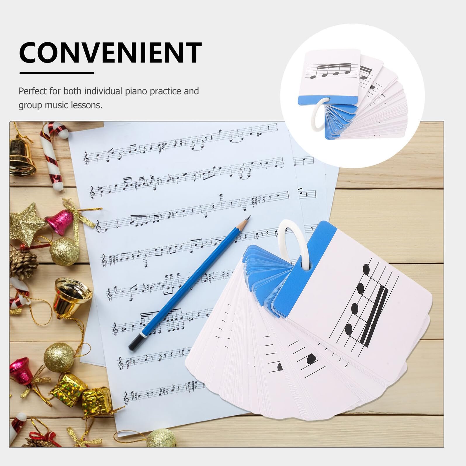 Schede Didattiche la Lettura delle Note Musicali per Pianoforte, Set di Flashcard Teoria Musicale e Ritmo, Strumento Portatile per Principianti e Studenti di Musica, Adatto