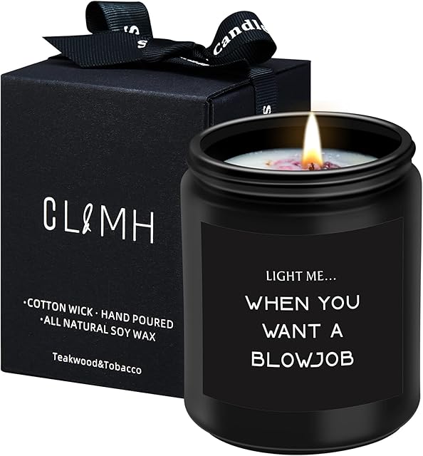 Scented Candles - Birthday Gifts for Men, BJ Candle - Funny Gifts for Men,Valentines Day Gifts for Him,Naughty Fathers Day Anniversary Engagement Gifts for Husband,Fiance,Best Friends Gifts
