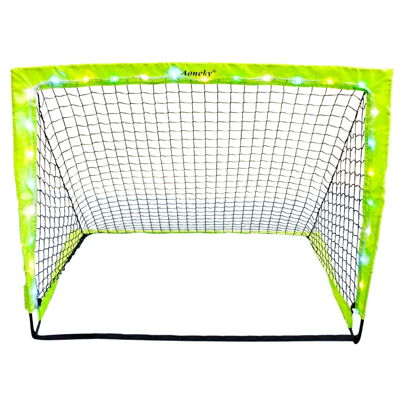 Aoneky 4x3ft LED Light Up Soccer Goal - Glow in The Dark Kids Pop-up Soccer Net-picture-21