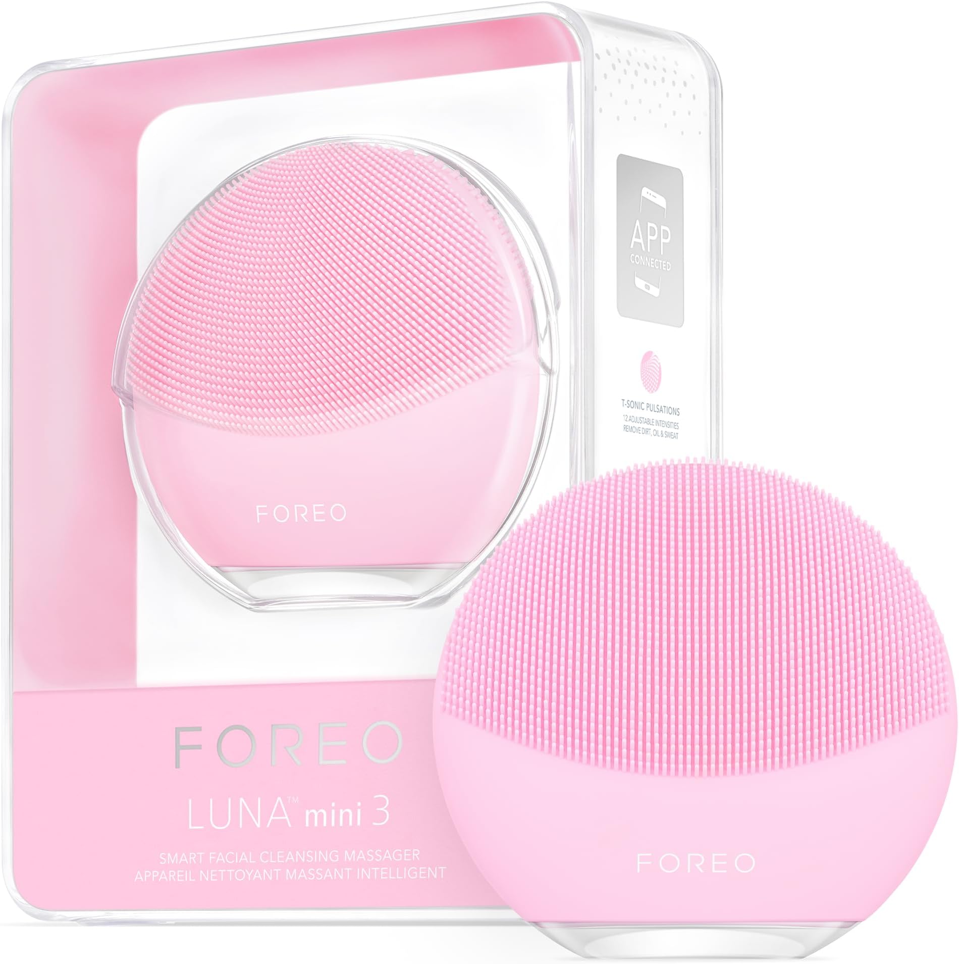 LUNA mini 3 Ultra-hygienic Facial Cleansing Brush - All Skin Types - Face Massager for Clean & Healthy Face Care - Extra Absorption of Facial Skin Care Products - Waterproof - Pearl Pink