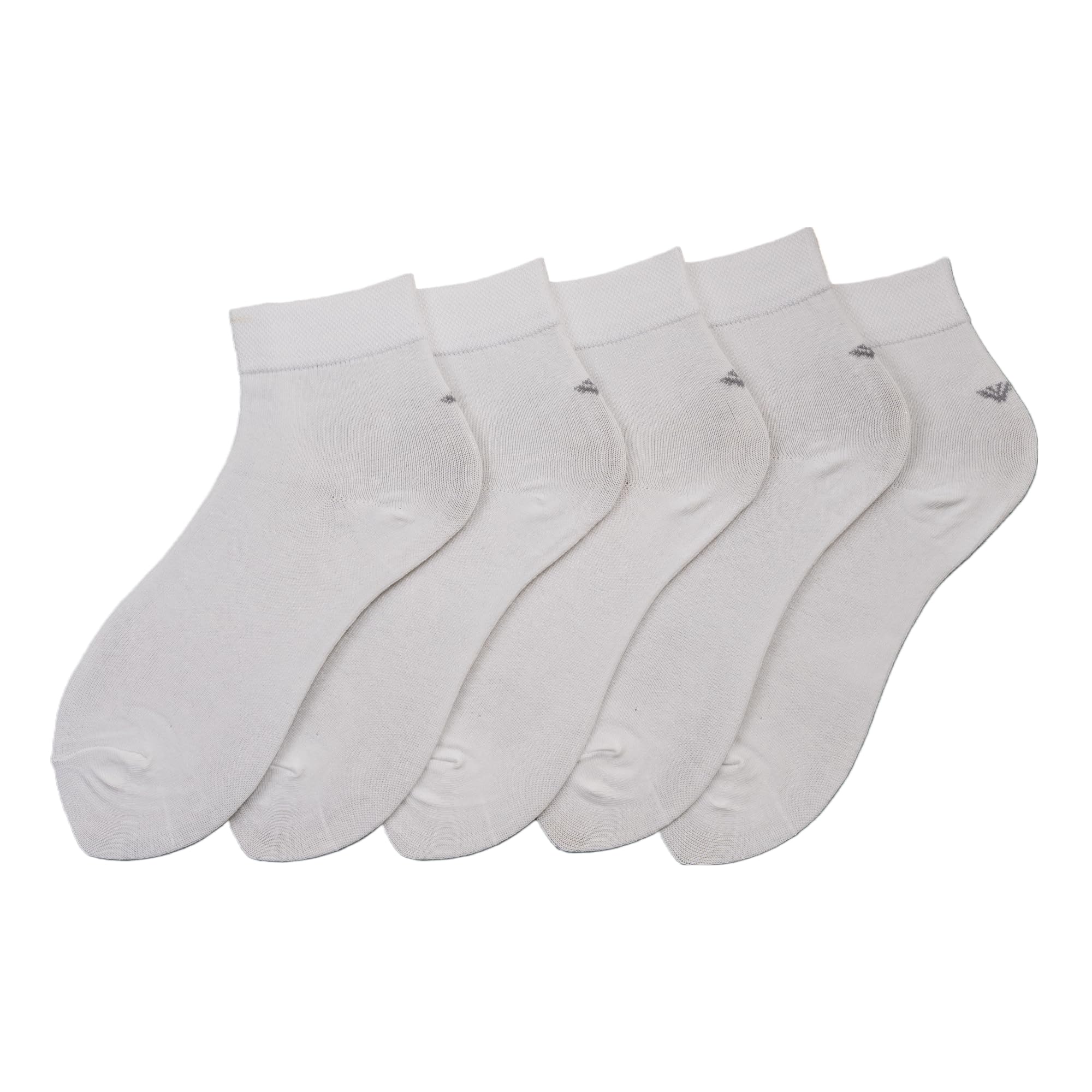 Women's_Socks WHITE Colour Cotton Fabric Solid Free Size Ankle Length Casuals Wear Socks Pack Of 5-image-20