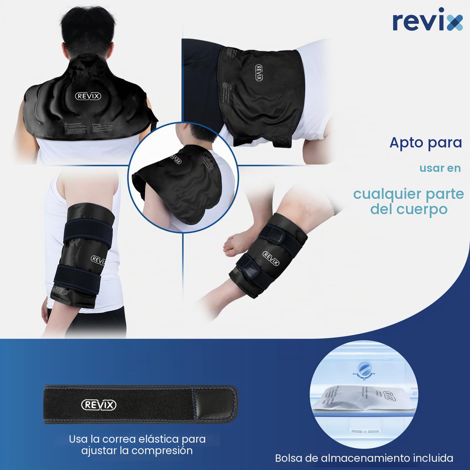 REVIX Paquete de hielo XXXL de 20 pulgadas para rodillas reutilizable, envoltura de rodilla de hielo con compresión fría para artritis, desgarro de menisco y ACL