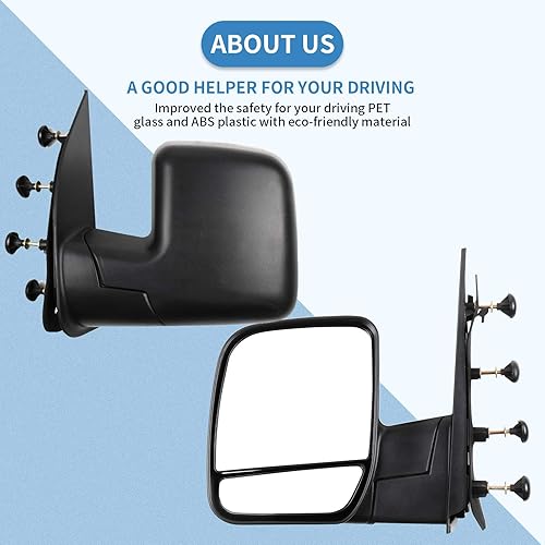 Miniatura 7 de ECCPP Espejos laterales del conductor, espejos retrovisores izquierdo para Ford E-150 E-250 2004-2013 para Ford E-350 E-450 Super Duty E-450