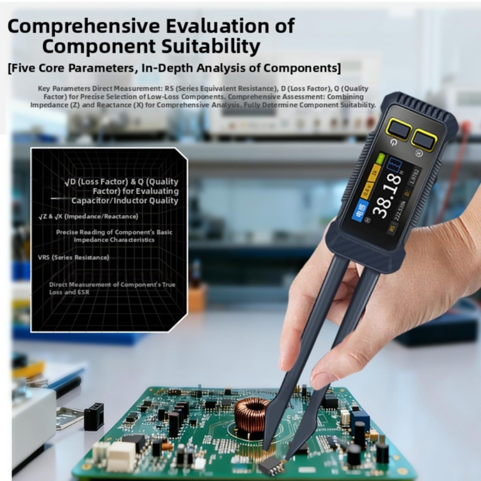 JD-1795 LCR-Multimeter Mit Präzisionsmessung Für Widerstand Kapazität Und Induktivität Von Für SMD-Bauteilen Tragbares Design Mit Typ-C-Ladefunktion