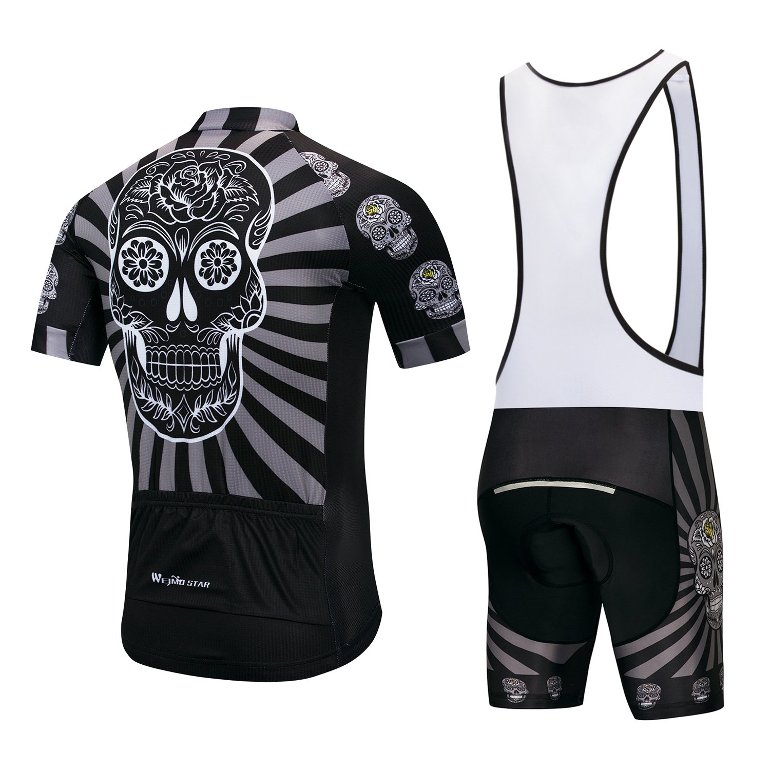 Maillot de ciclismo para hombre, pantalones cortos con acolchado de gel S-5XL, transpirable, secado rápido - Negro - X-Large