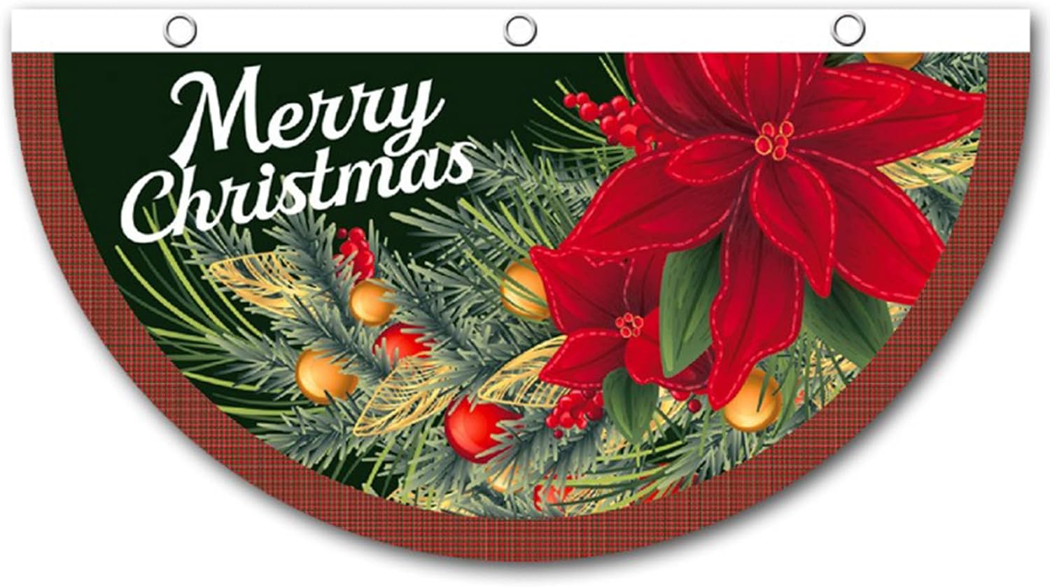 Merry Christmas Fan Flag Christmas Bunting Flag Half Fan