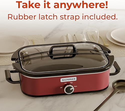 Miniatura 6 de MAGNIFIQUE - Olla de cocción lenta de 4 cuartos de galón con cazuela ajuste de calor manual, electrodoméstico pequeño de cocina perfecto para cenas