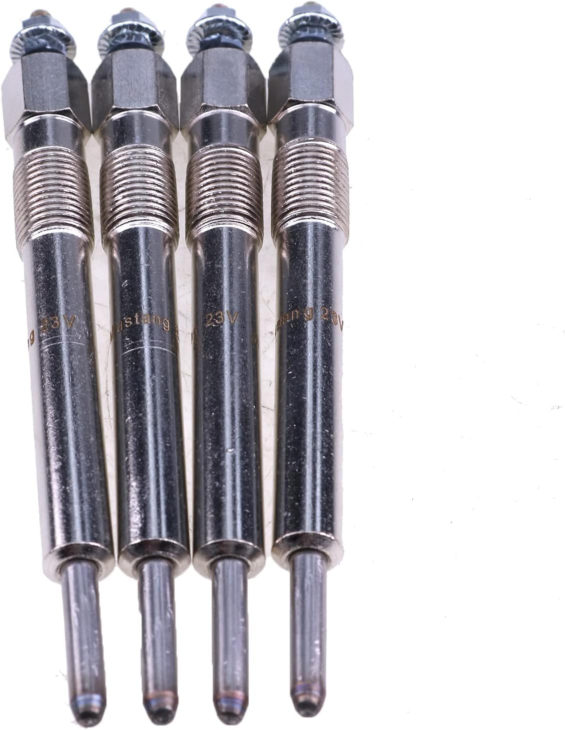 4PCS Glow Plug 8970476042 8-97047604-2 Compatible for Isuzu Engine 4LE2 4BG1 4JG1 4JG2 4LE1 John Deere Excavator 75D 85D