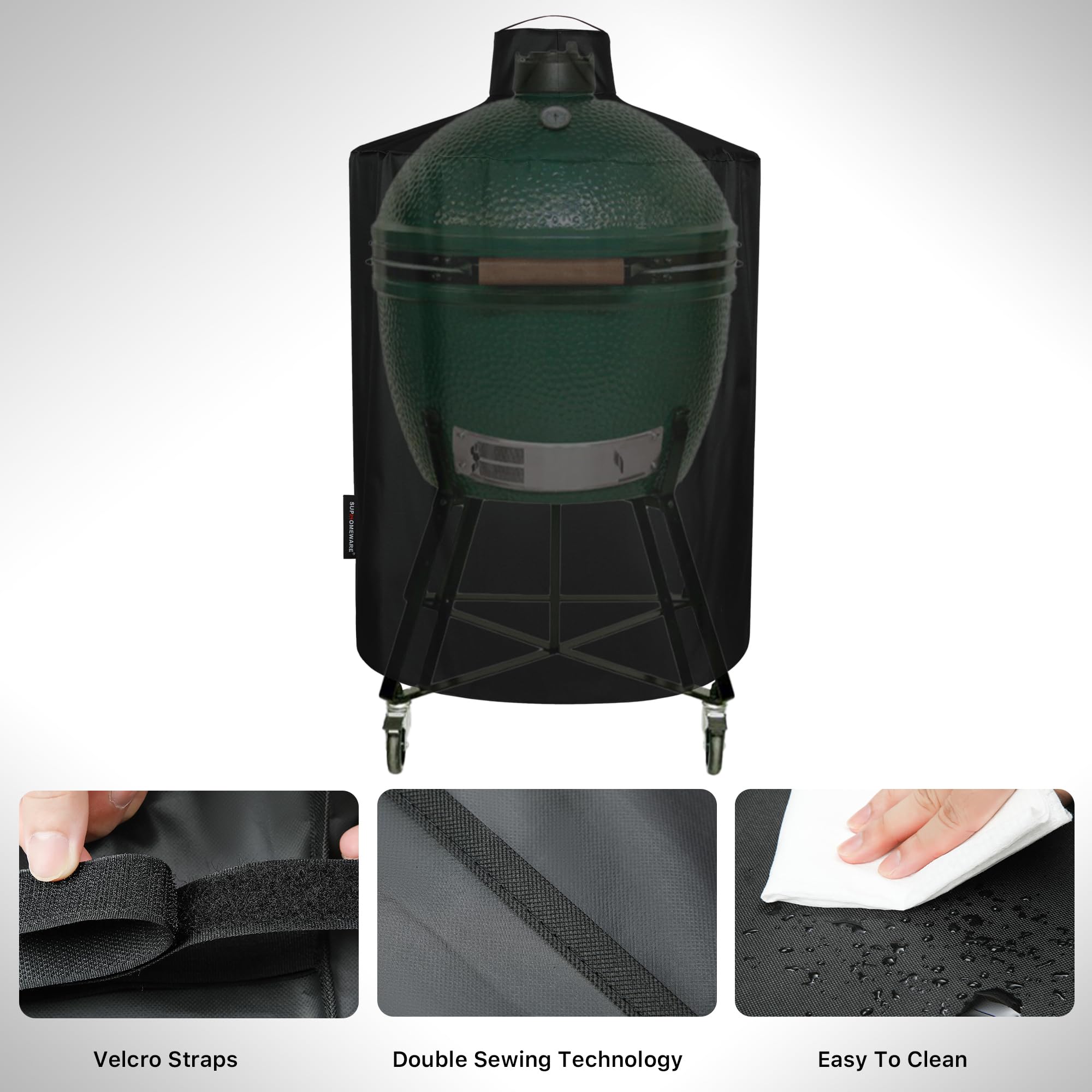Suphomeware Copertura per barbecue per grandi uova verdi, impermeabile, resistente e resistente, copertura per barbecue