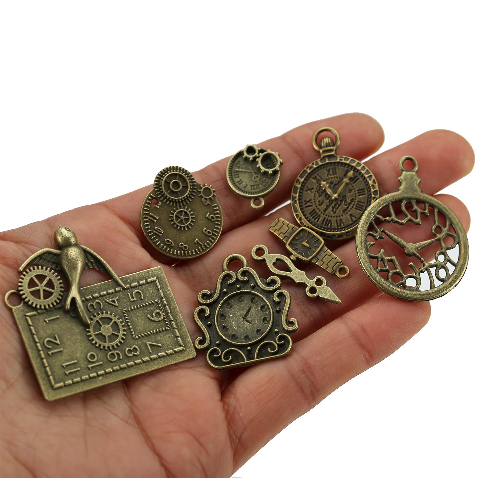DAHI 100g Metal Assorted Antiqued Bronze Skeleton Steampunk Gears Watch Cog Wheel Sets - Image 3
