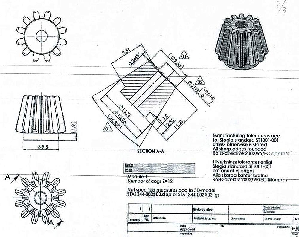 SUOFEILAIMU-PHONE CASE Industry 1 Piece Bevel Gears Strong Hardness Angle Pinions