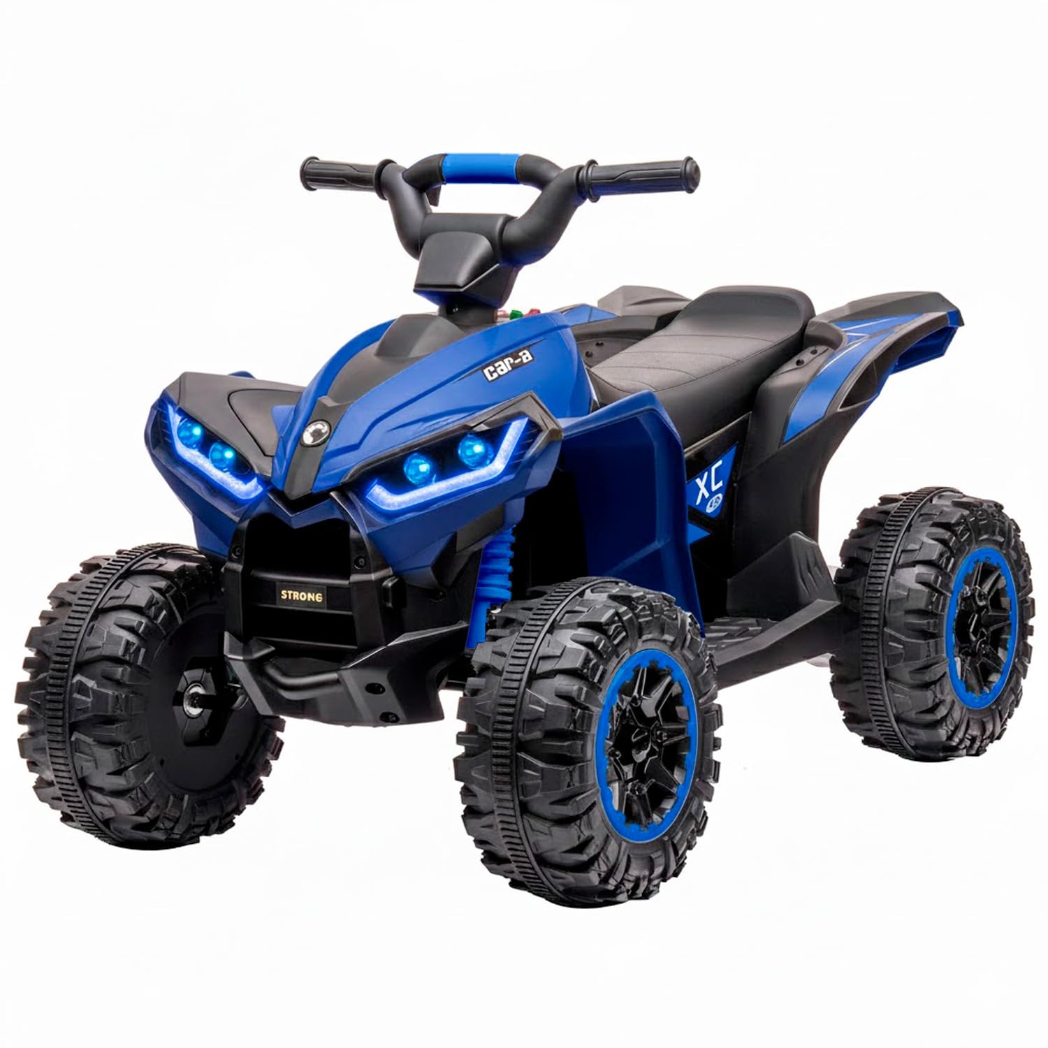 BRICOZONE Quad Elettrico Per Bambini 12V ATV Con Doppio Motore 35W Luci LED Musica MP3 USB Due Velocità 3 6 Km H Per Bambini 3 5 Anni (Blu)