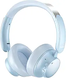 Basike Fones de Ouvido Bluetooth com Cancelamento de Ruído, Headphone ANC Adaptáveis, Conexão Dupla, Dobráveis, 50h de Reprodução (Azul)